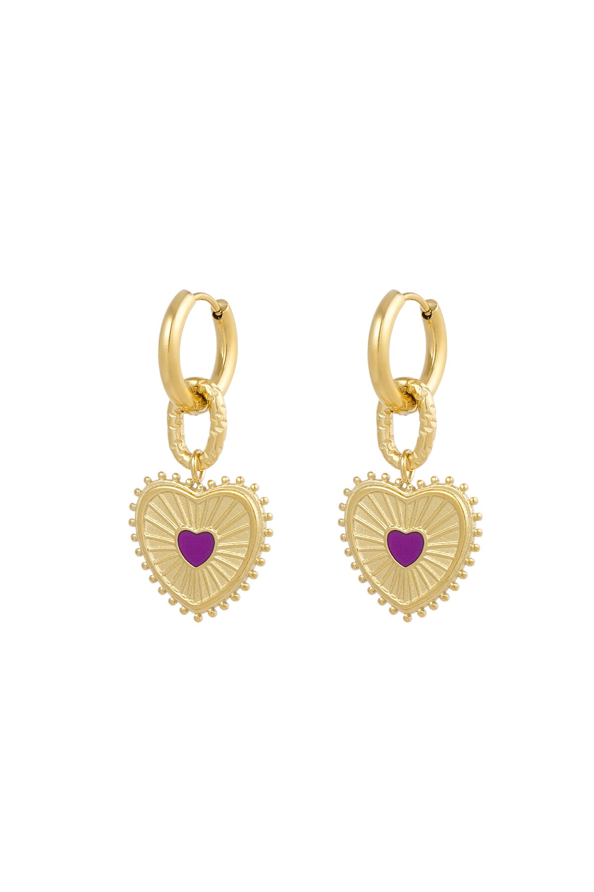 Earrings two hearted - purple h5 