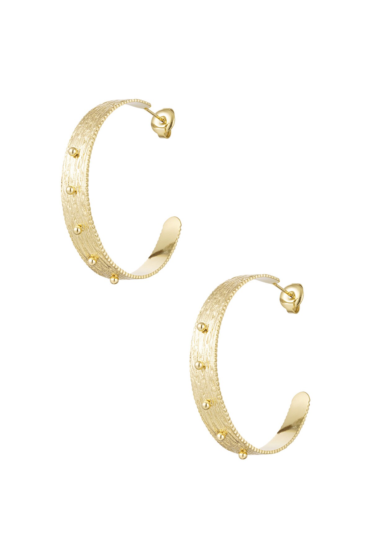 Earrings moon studs - Gold color 