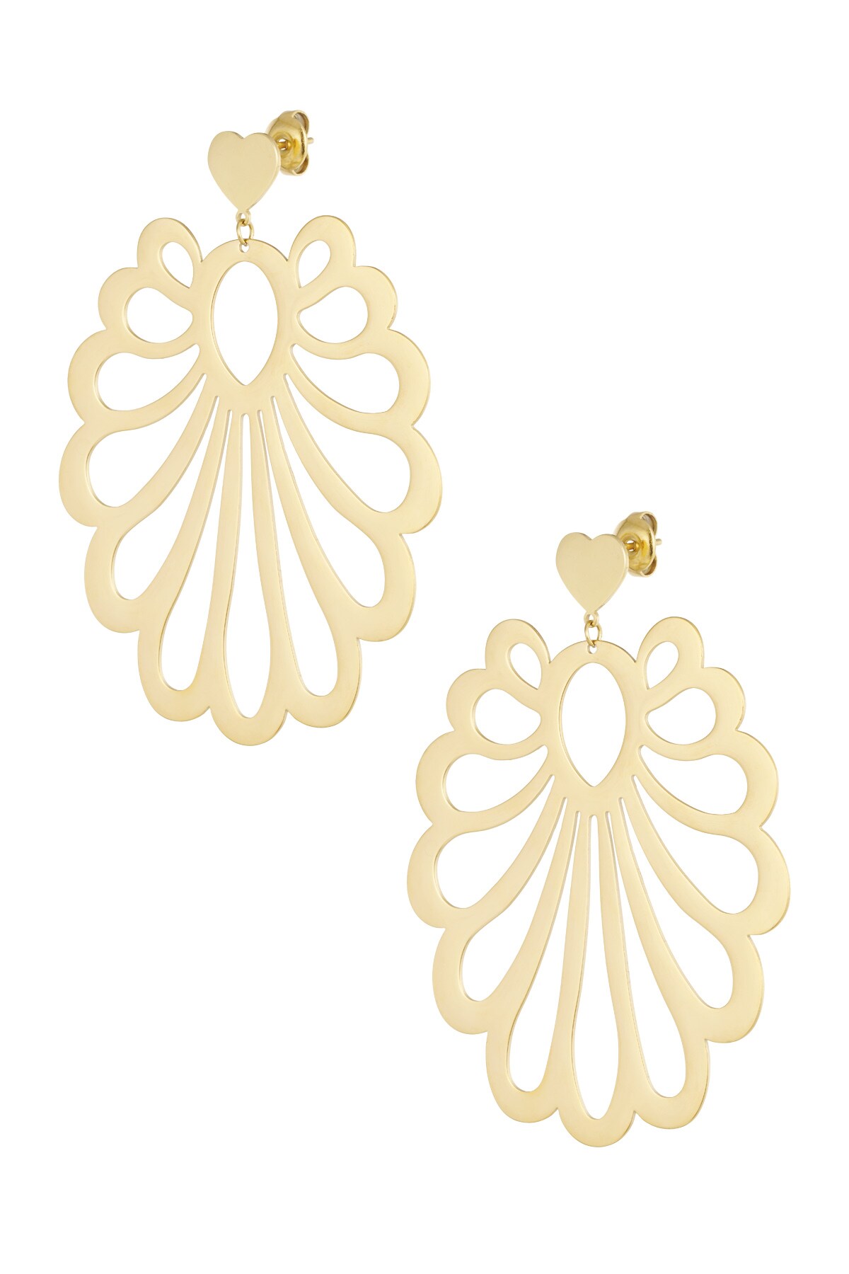 Earrings festive pattern - Gold color 