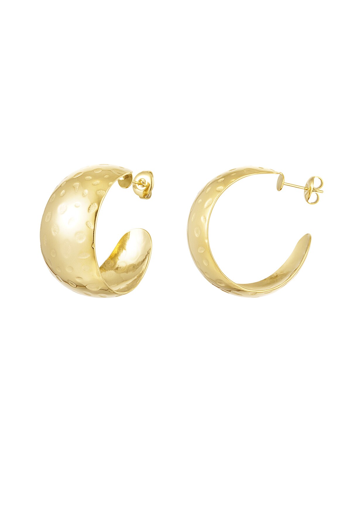 Earrings moon large dots - Gold color h5 