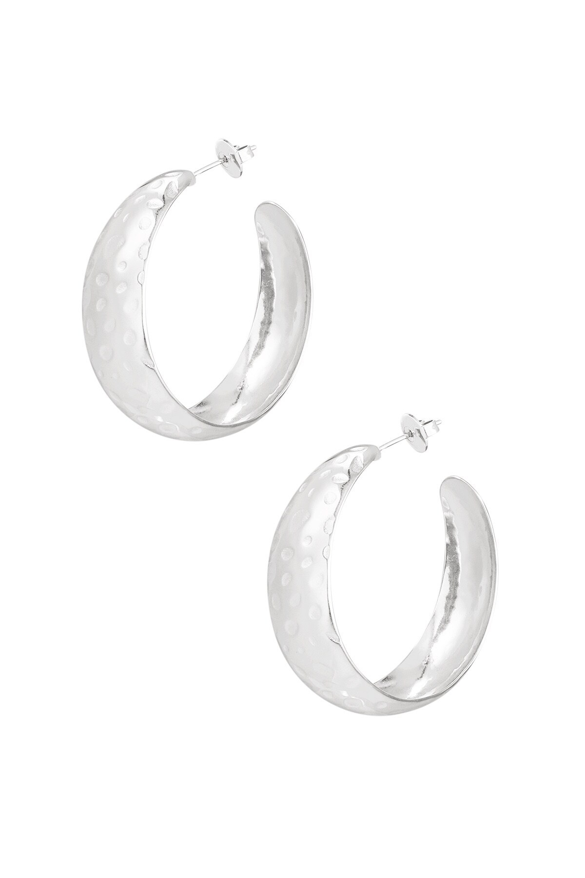 Earrings bubbly structure - Silver color h5 