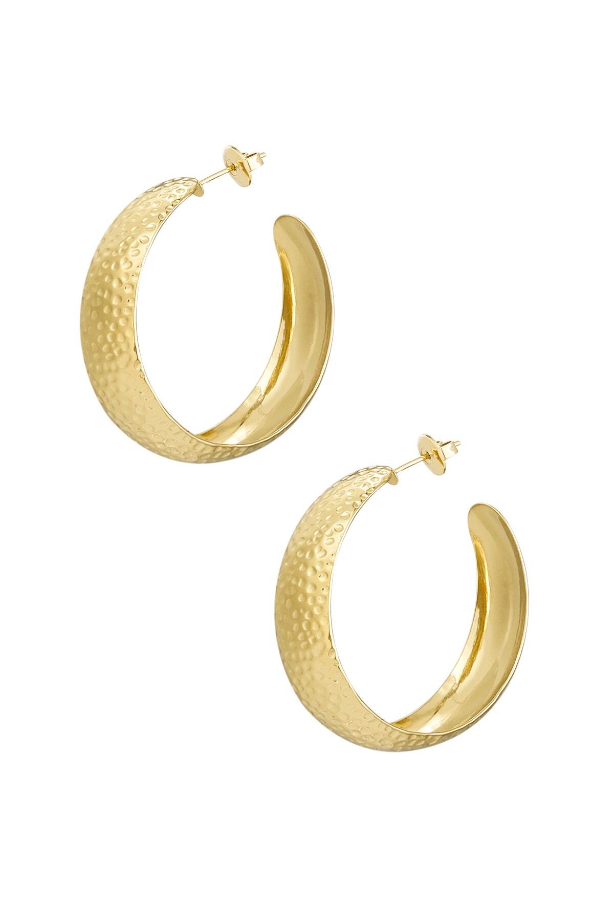 Earrings bubbly structure - Gold color h5 