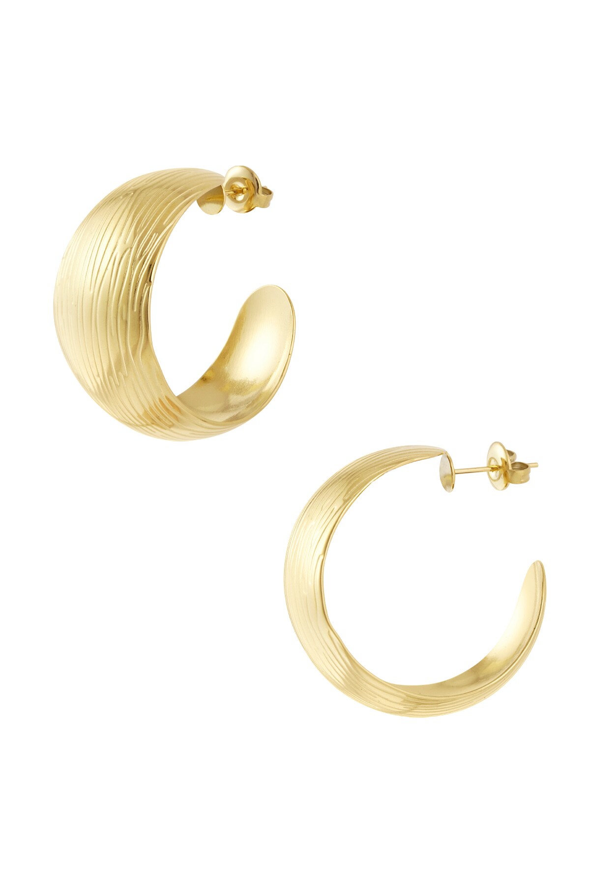 Creoles with structure medium - Gold color h5 