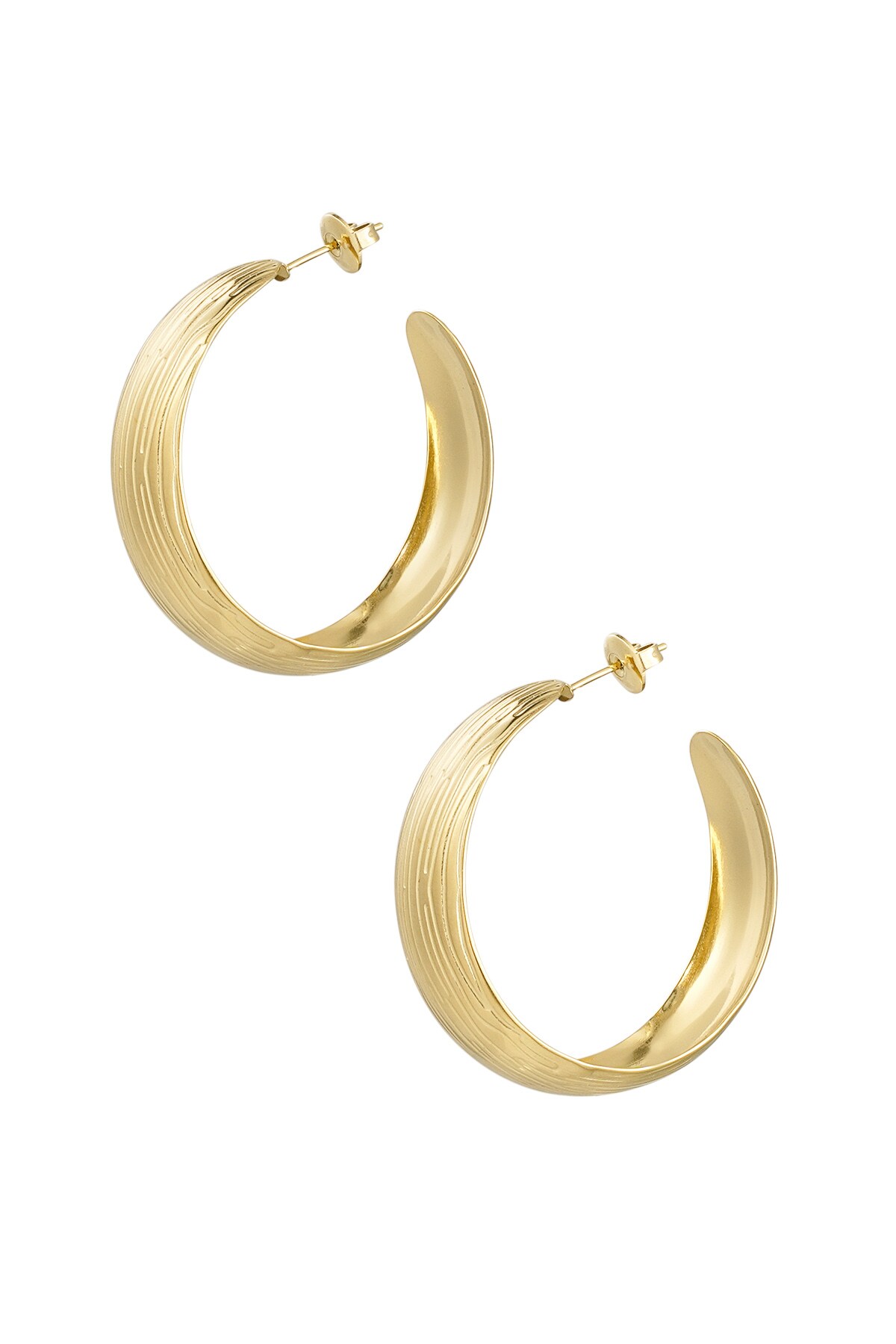 Earrings with print - Gold color h5 