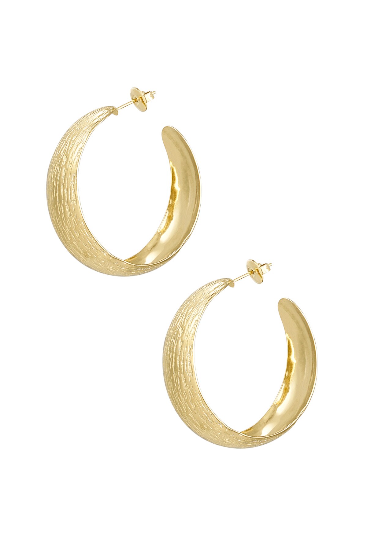 Earrings striped structure - Gold color h5 