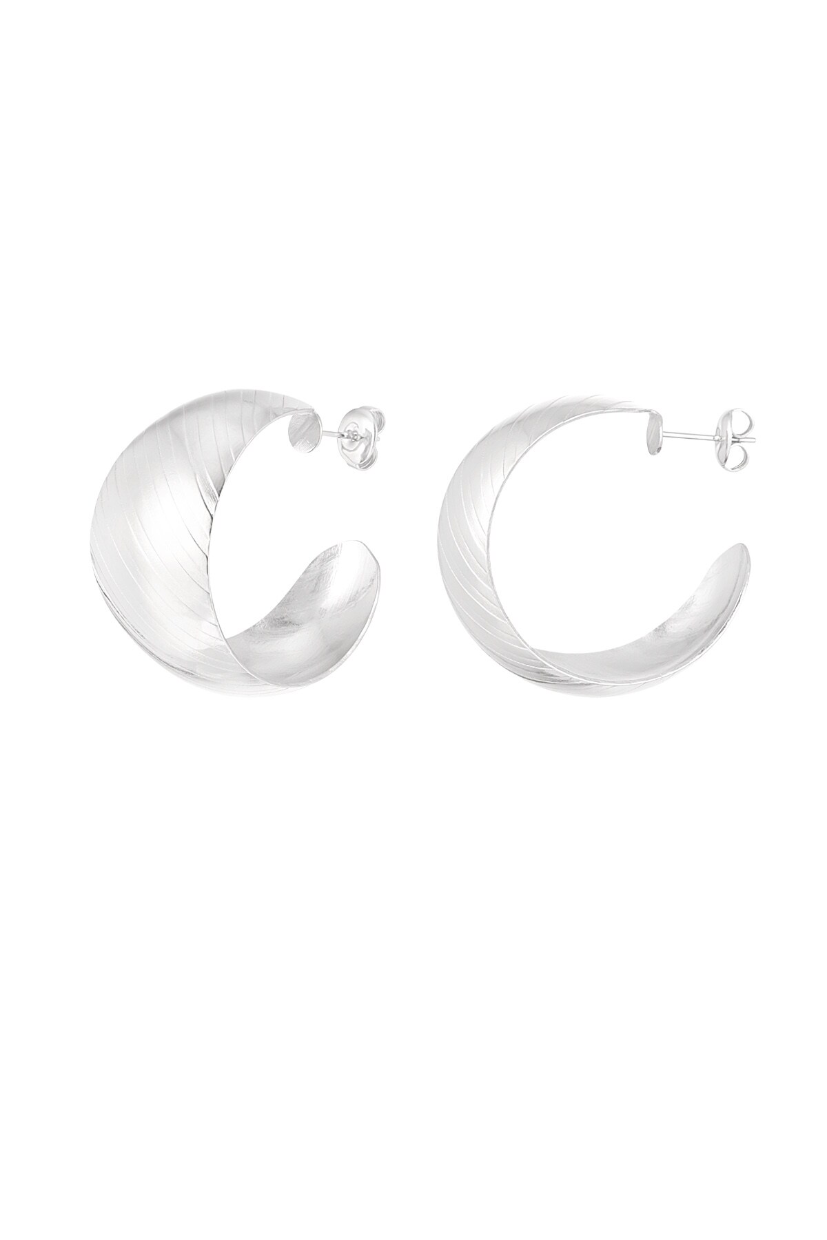 Earrings brushed - Silver color h5 