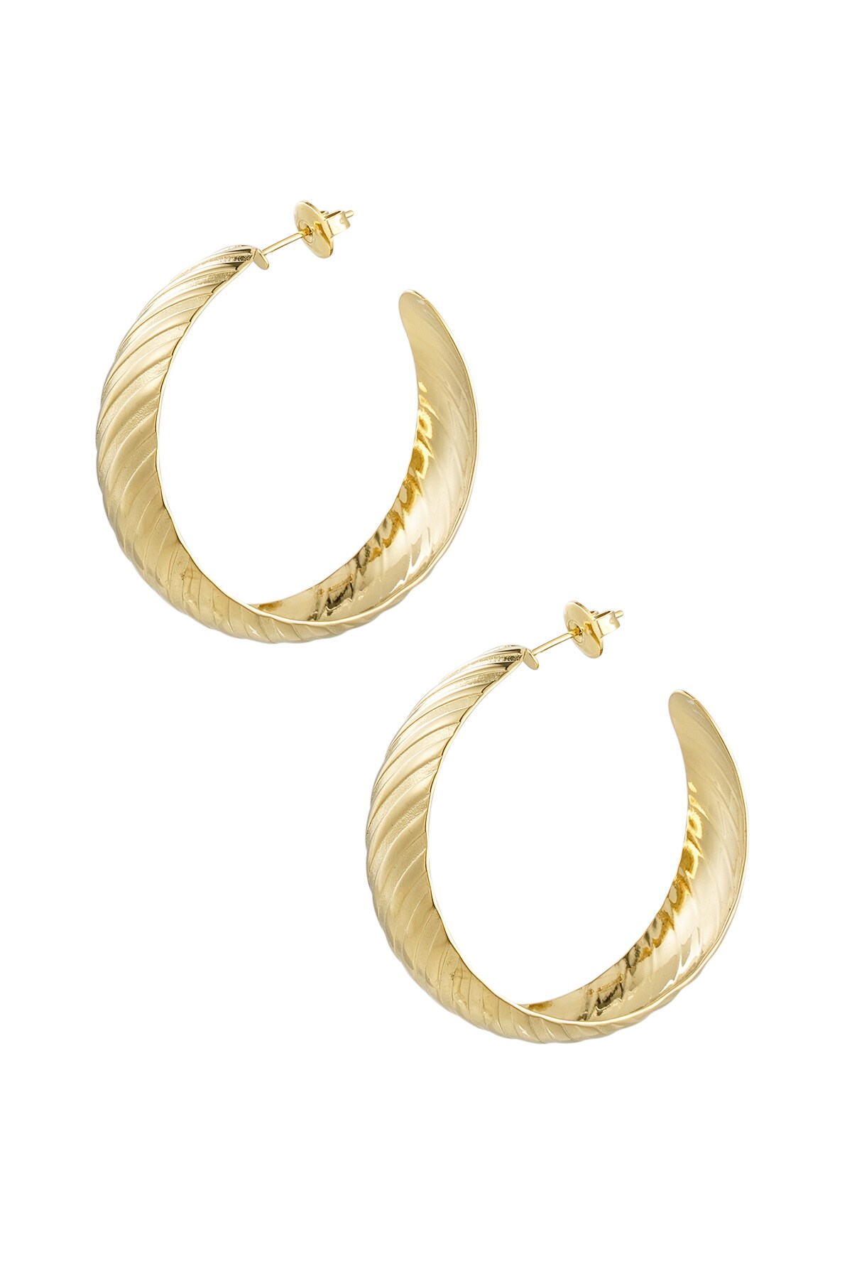 Earrings stripe detail - Gold color h5 