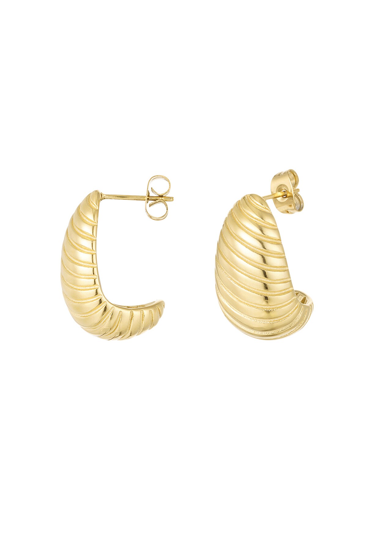 Half croissant earring - Gold color h5 