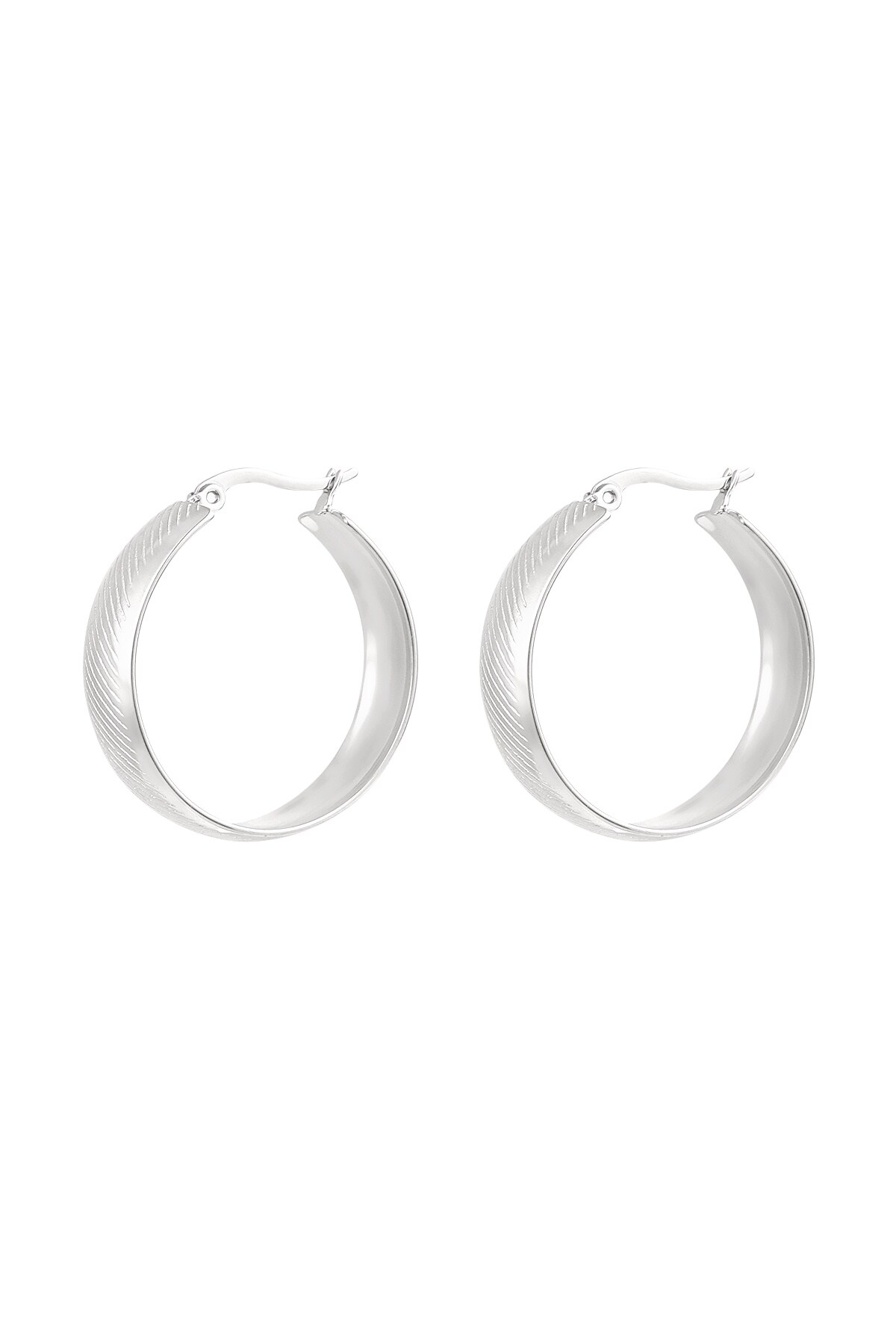 Earrings with print - Silver color h5 