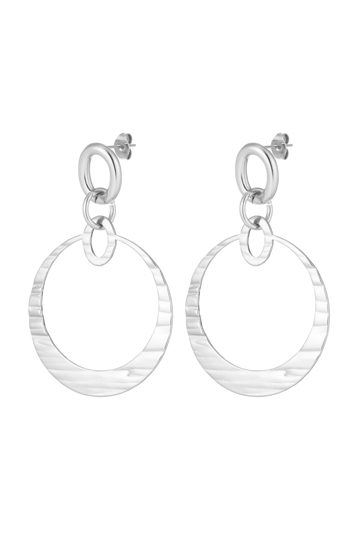 Earrings rings - Silver color 