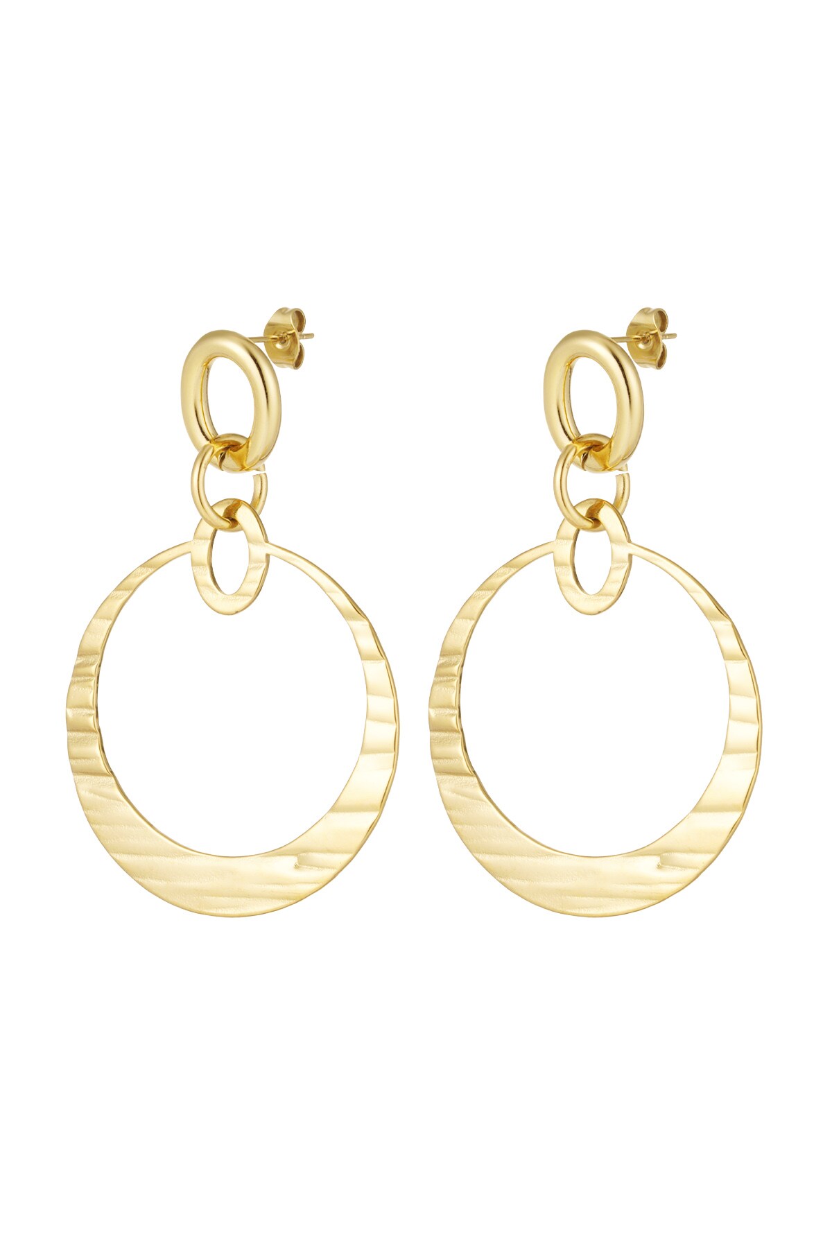 Earrings rings - Gold color h5 