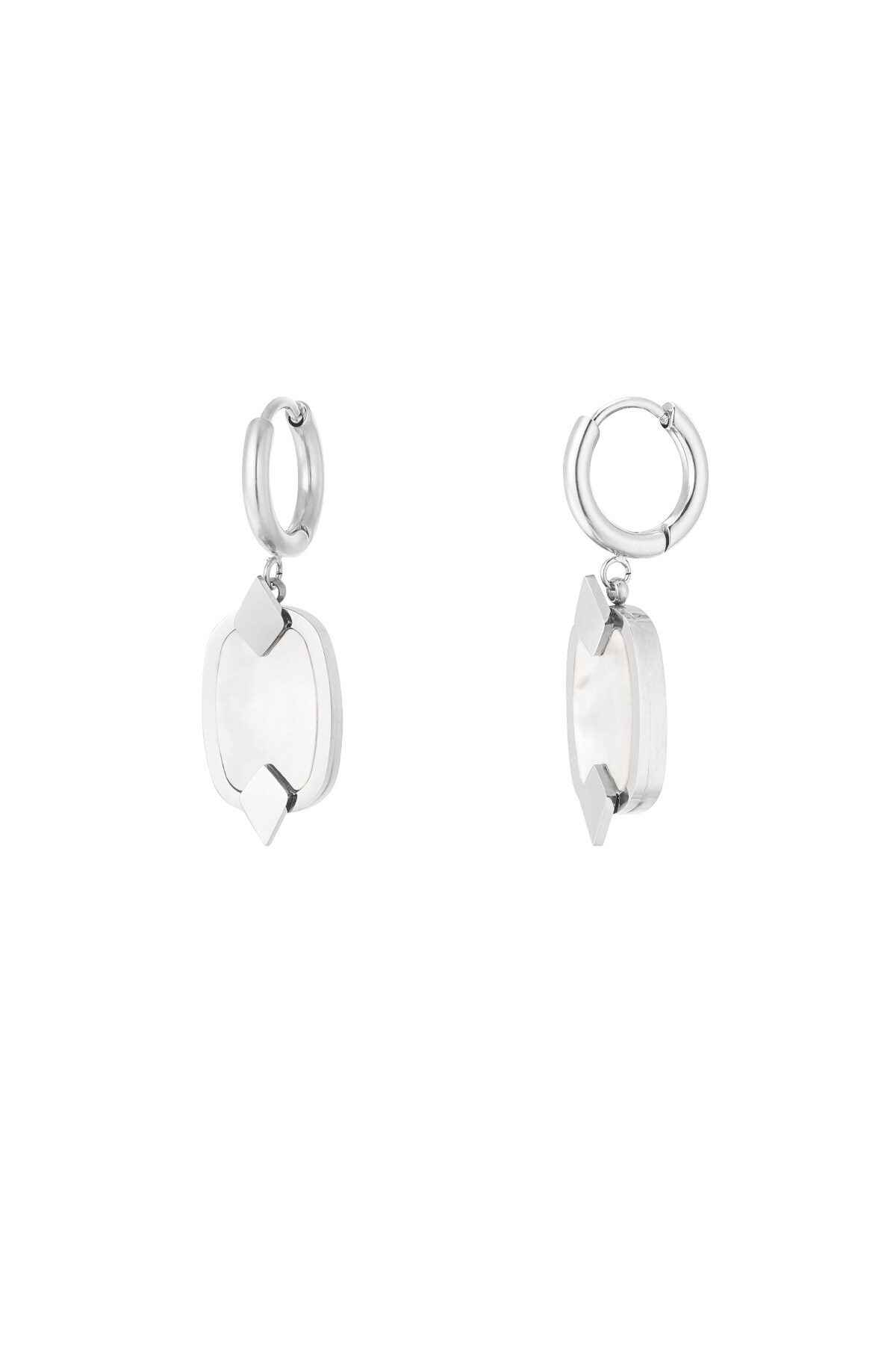 Earrings with charm - Silver color h5 