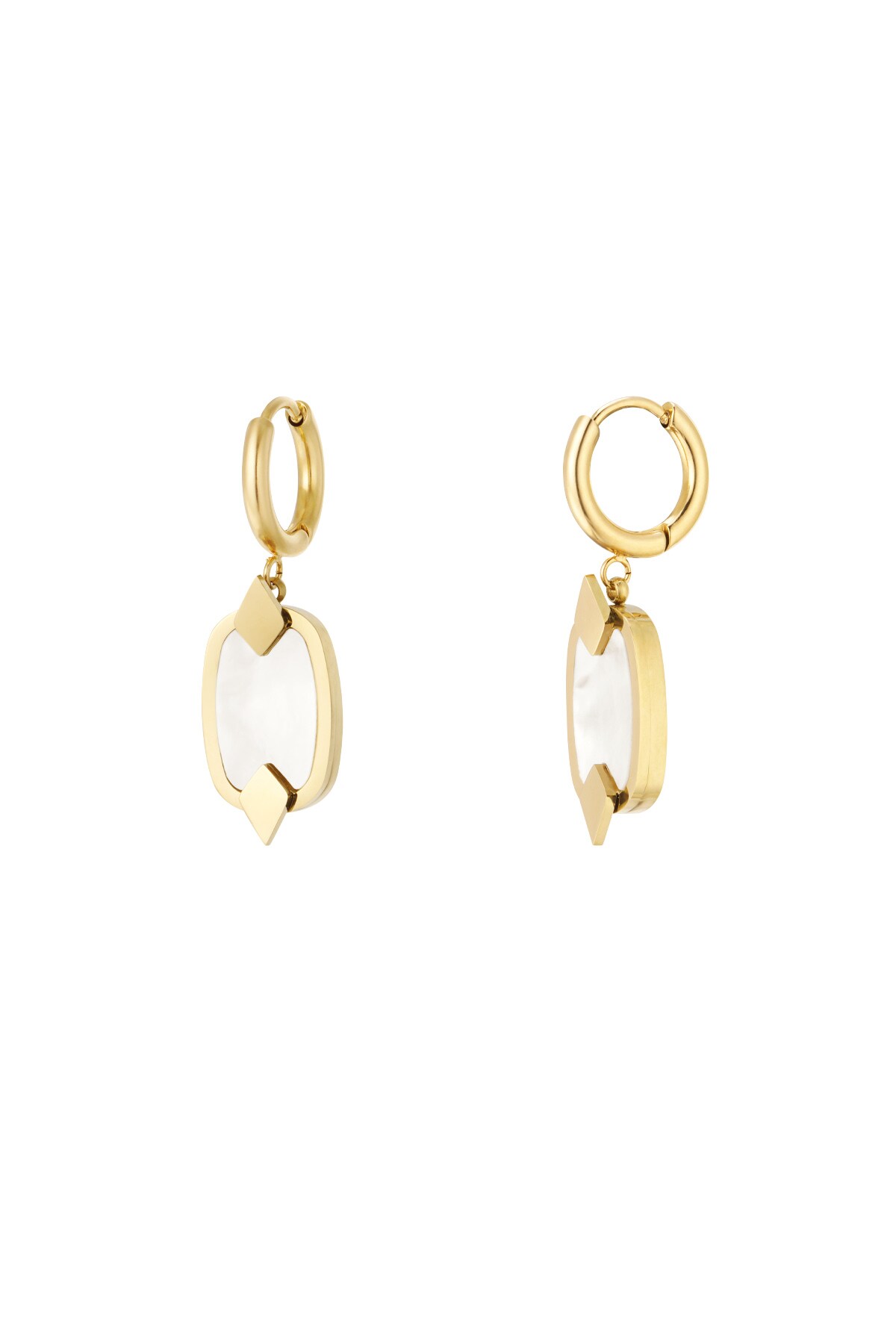 Earrings with charm - Gold color h5 