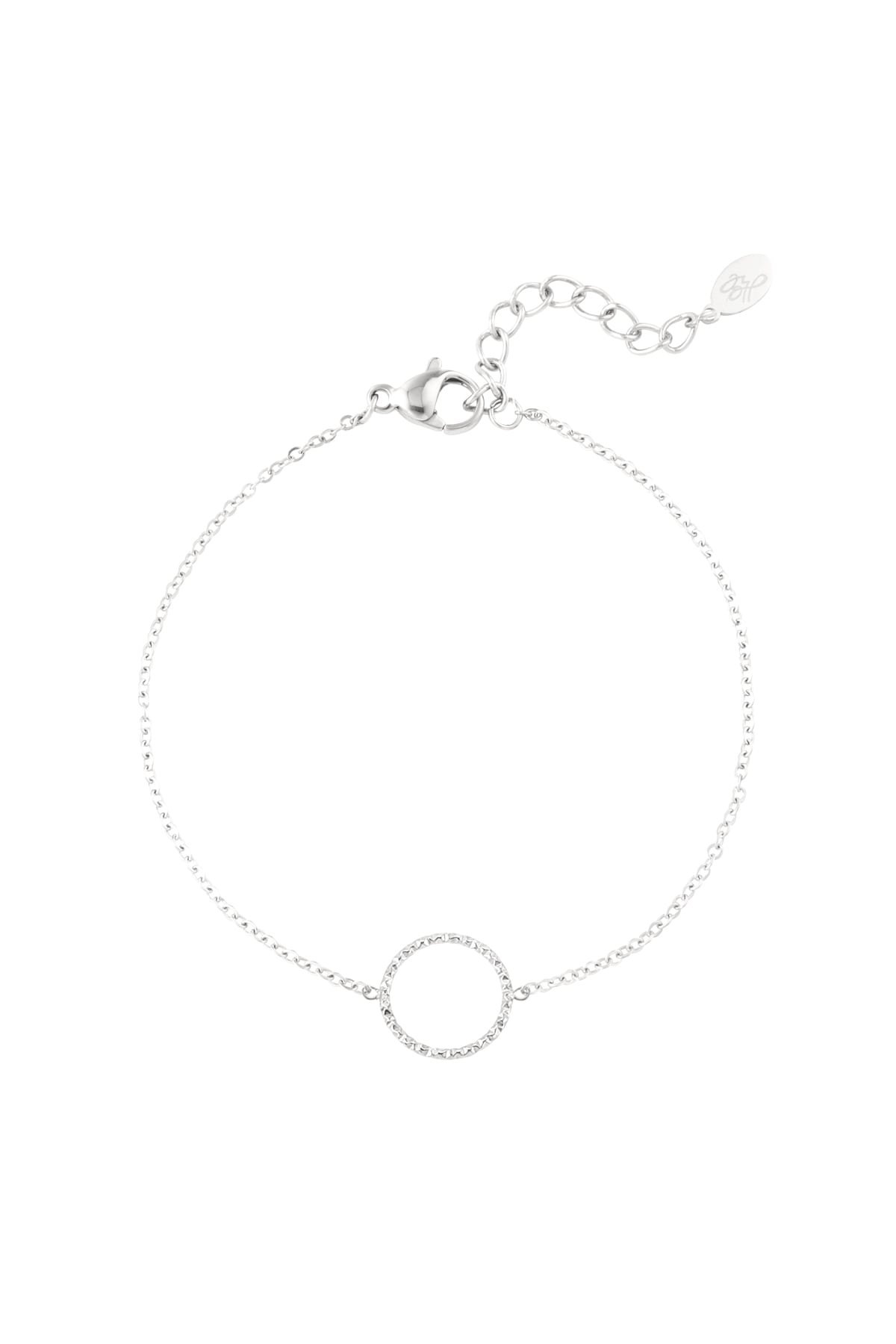 Bracelet glittering round - Silver color (Pack with plastic bag) 