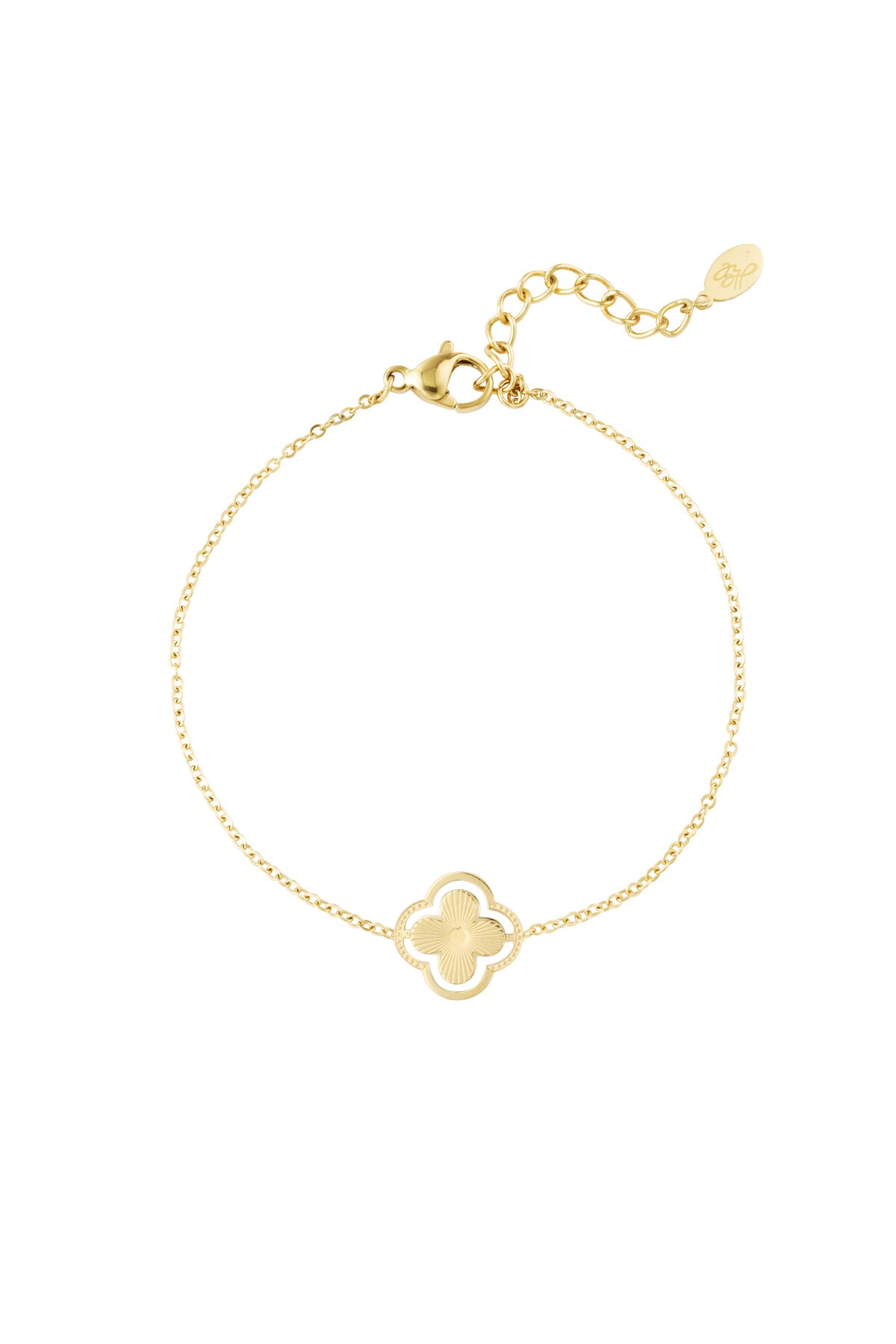 Bracelet double clover - Gold color h5 