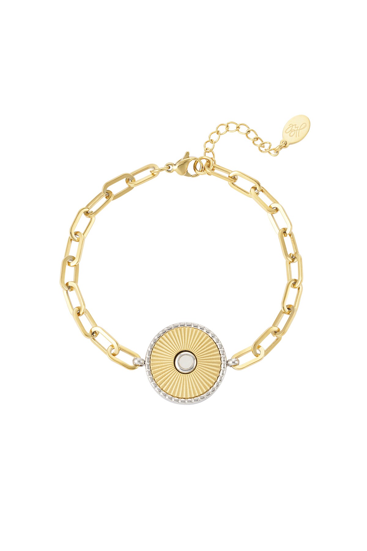 Link bracelet with gold/silver detail - Gold color h5 