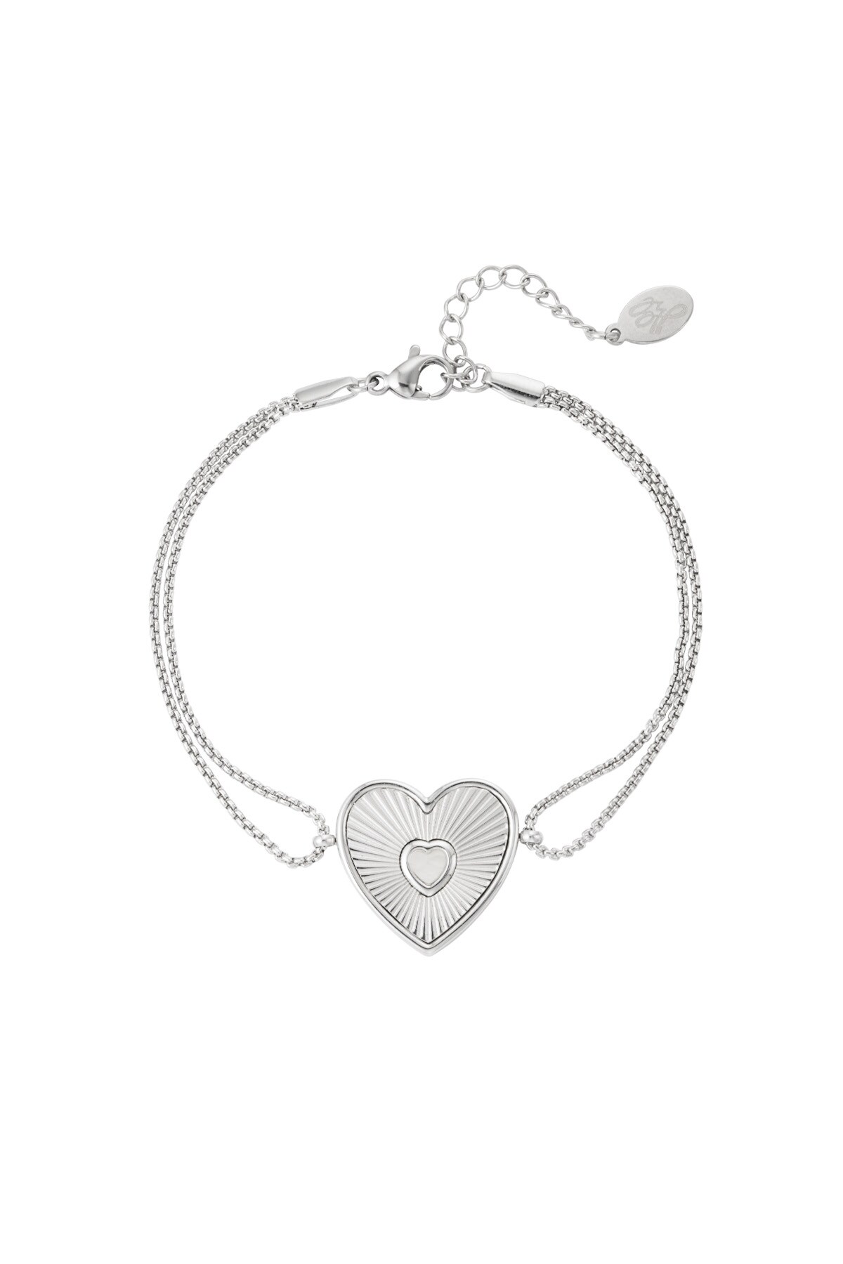 Bracelet lover heart - Silver color h5 