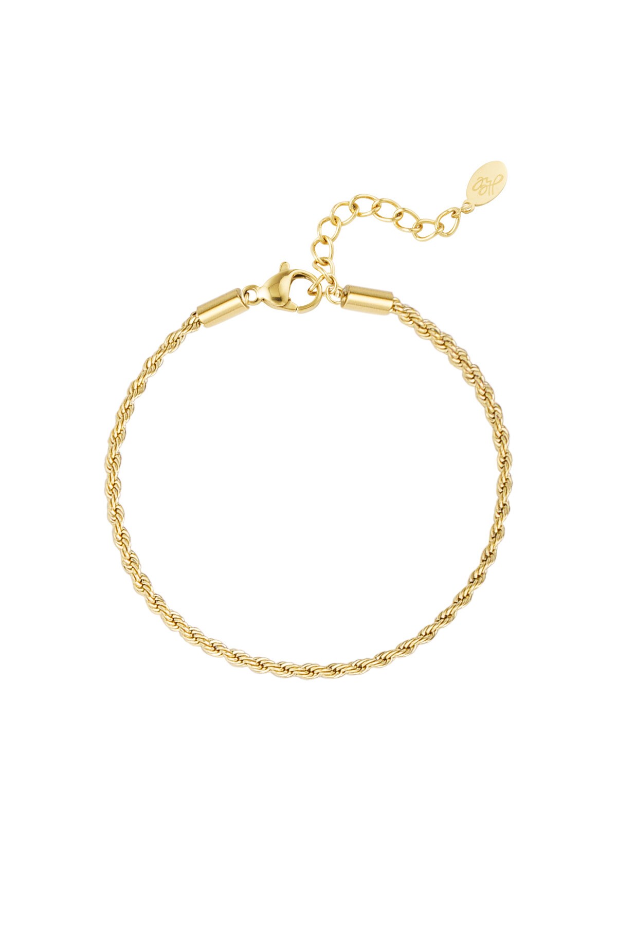 Bracelet jasseron twisted narrow - gold-2.0MM h5 