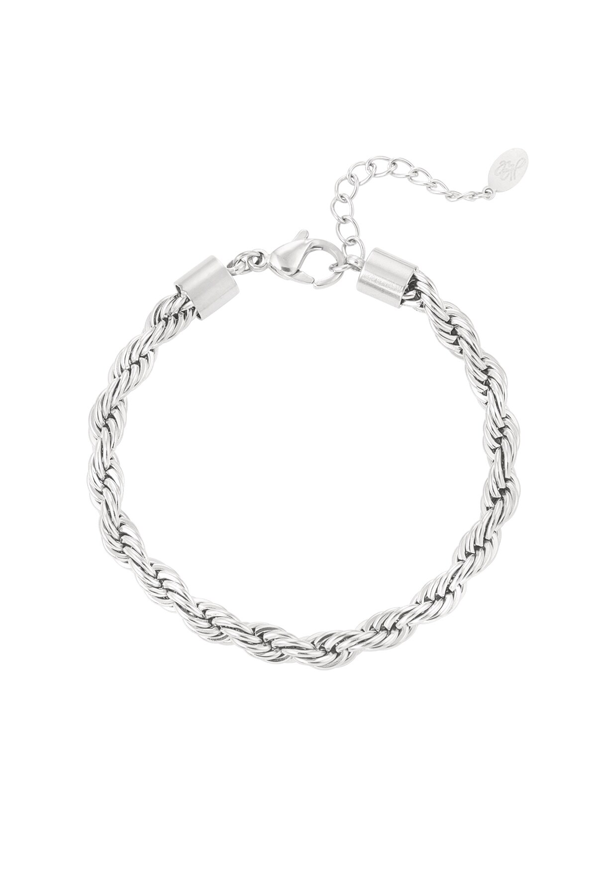 Unisex bracelet playful twist - silver - 4.5MM h5 