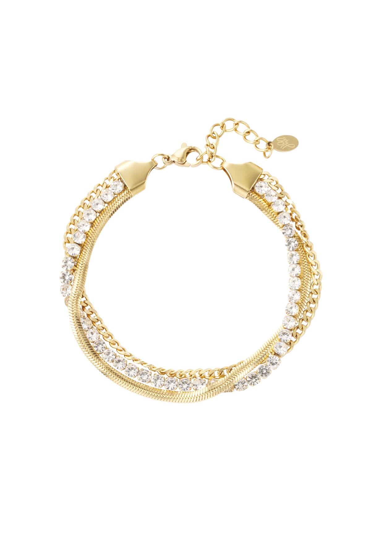 Bracelet double layer of stones - Gold color h5 