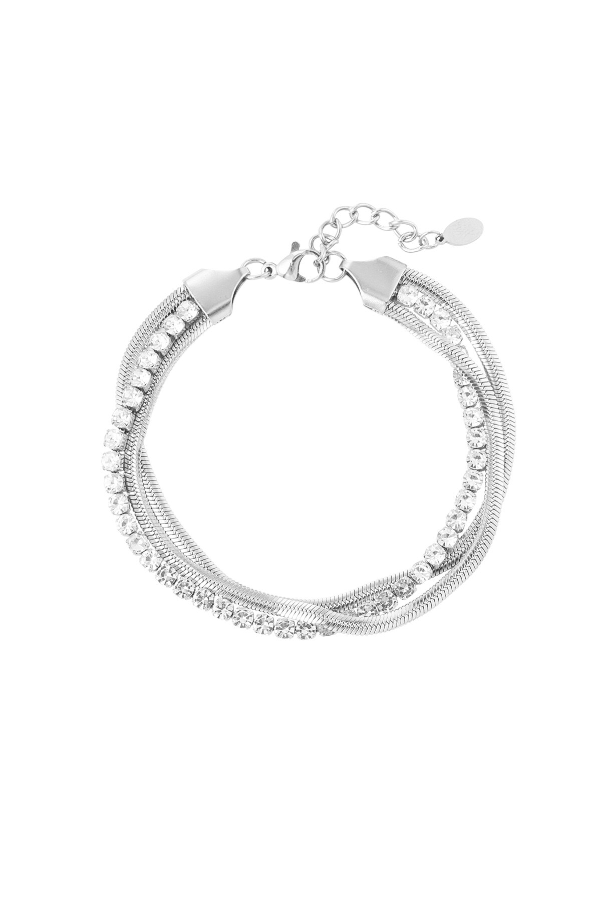 Bracelet playful with bling - Silver color h5 