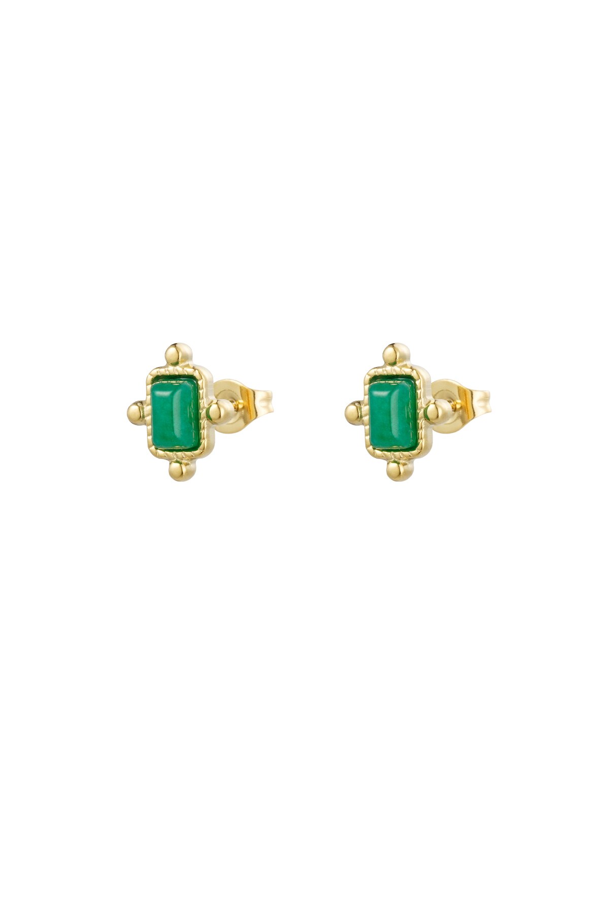 Studs vintage - gold/green h5 