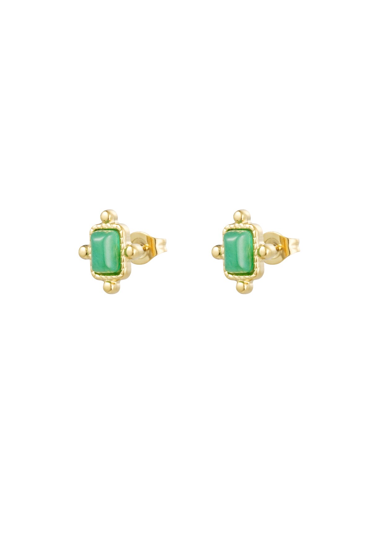 Studs vintage - gold/light green h5 