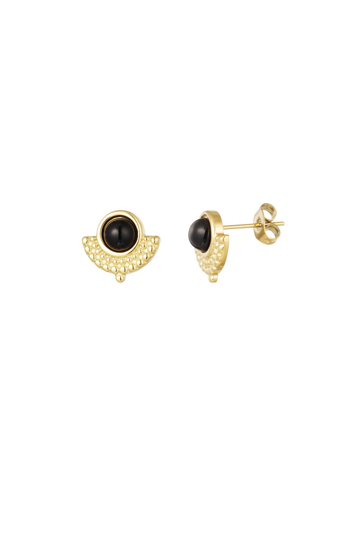 Vintage stud earrings - black 