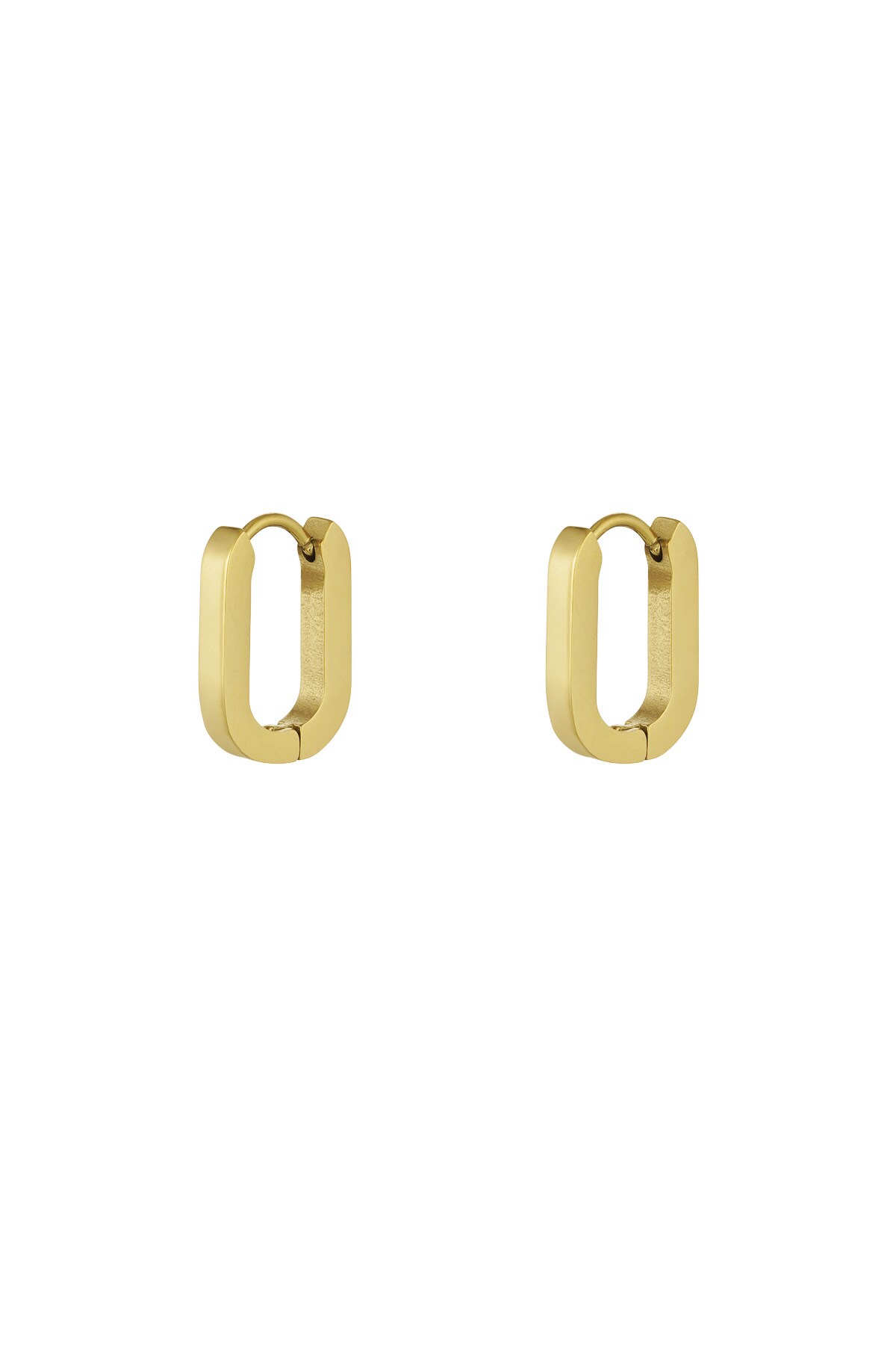 Basic oval earrings small - Gold color h5 