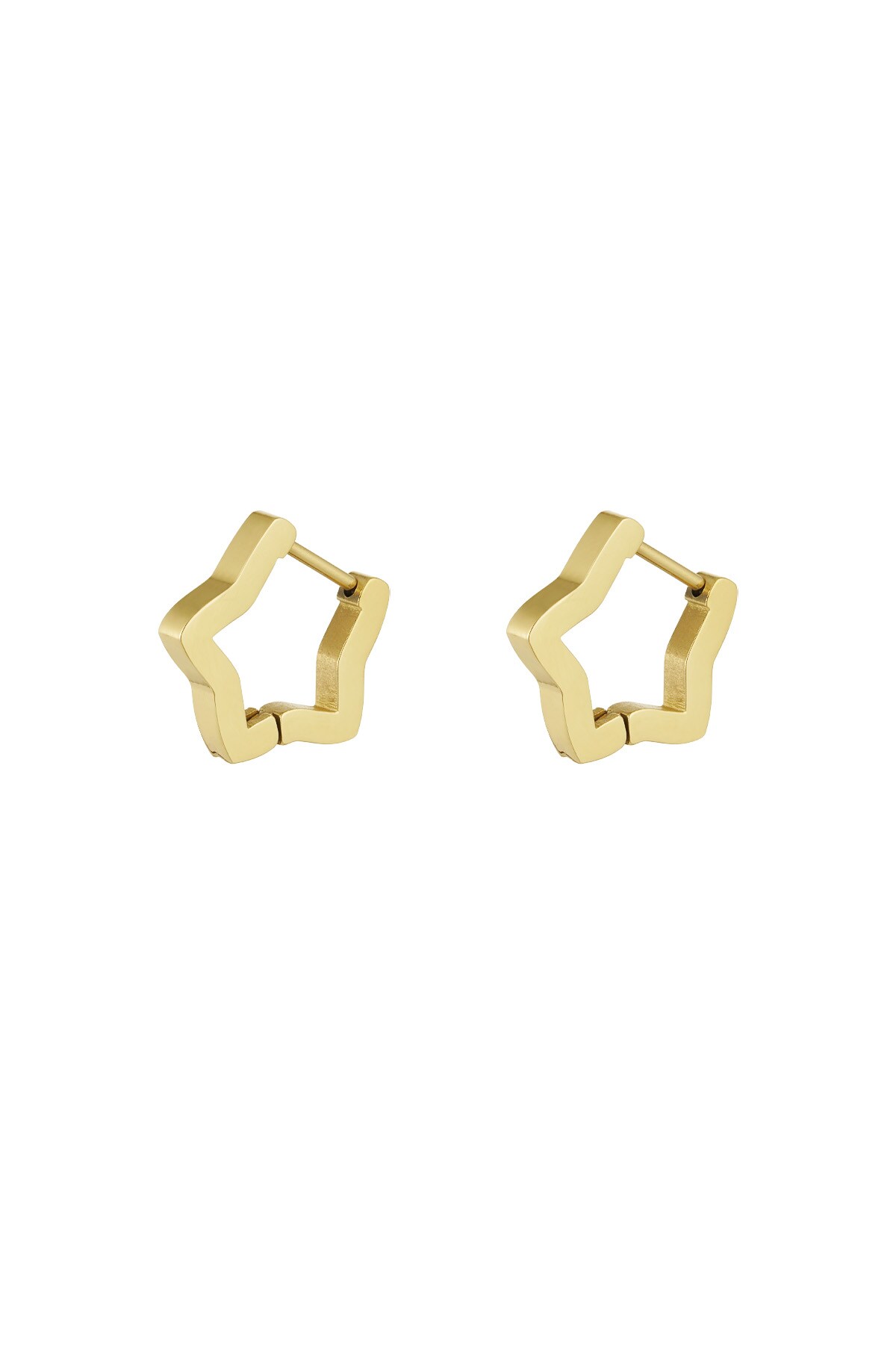 Basic star earrings gold - small 