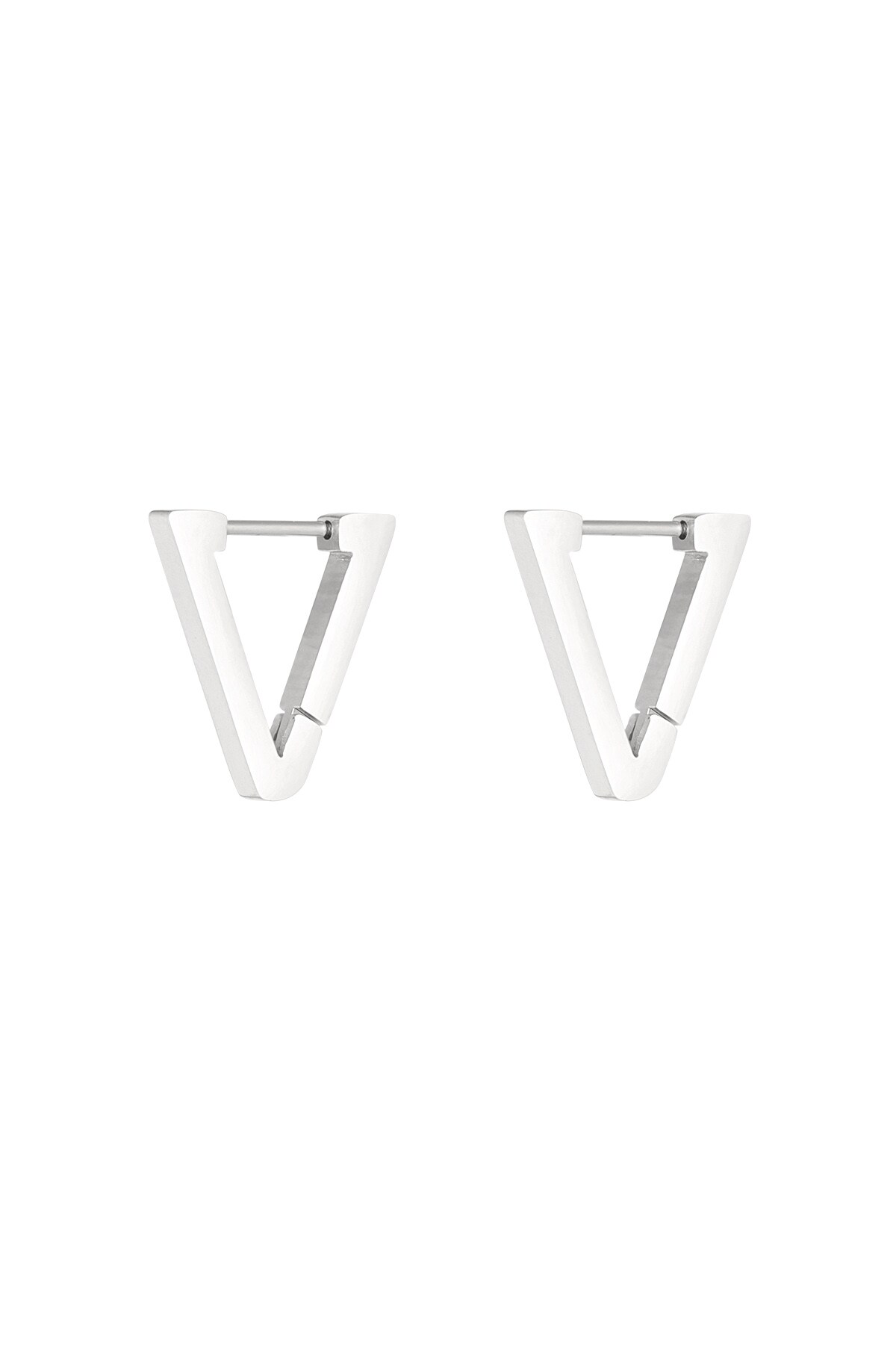 Basic triangle earrings - Silver color h5 