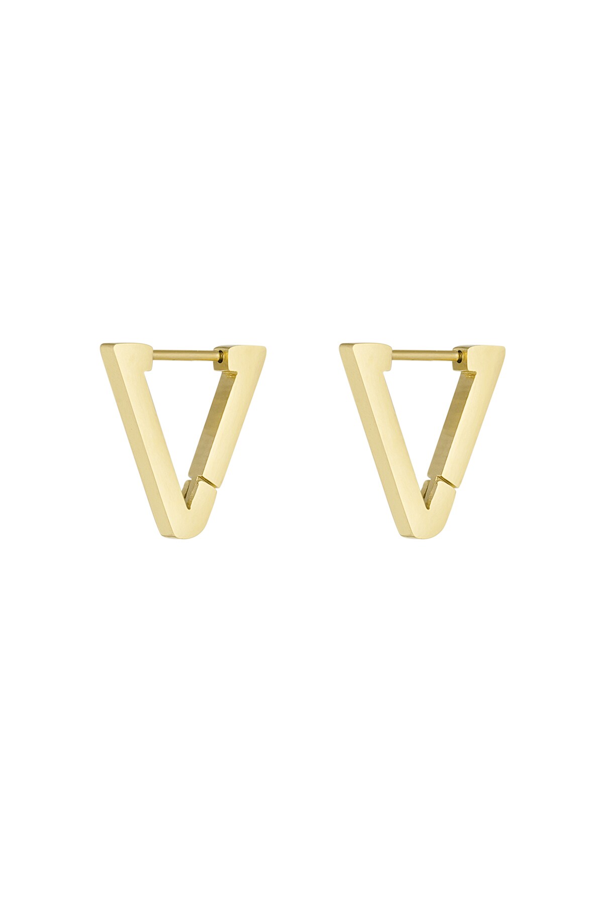 Basic triangle earrings - Gold color h5 