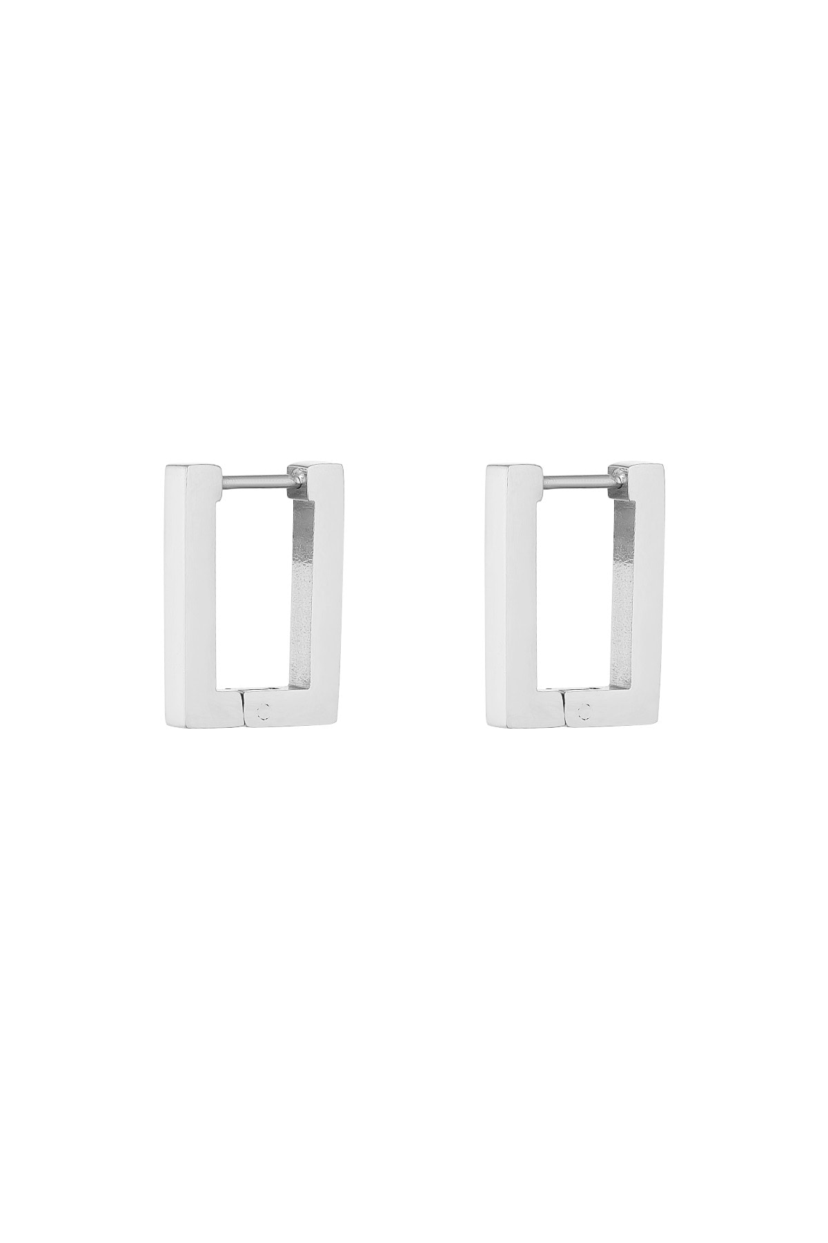 Basic rectangle earrings silver color - small  