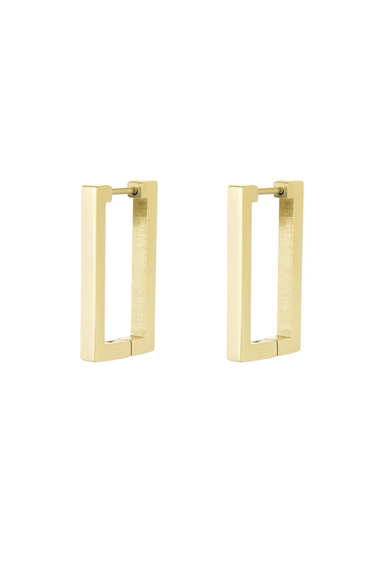 Basic rectangle earrings large - Gold color h5 