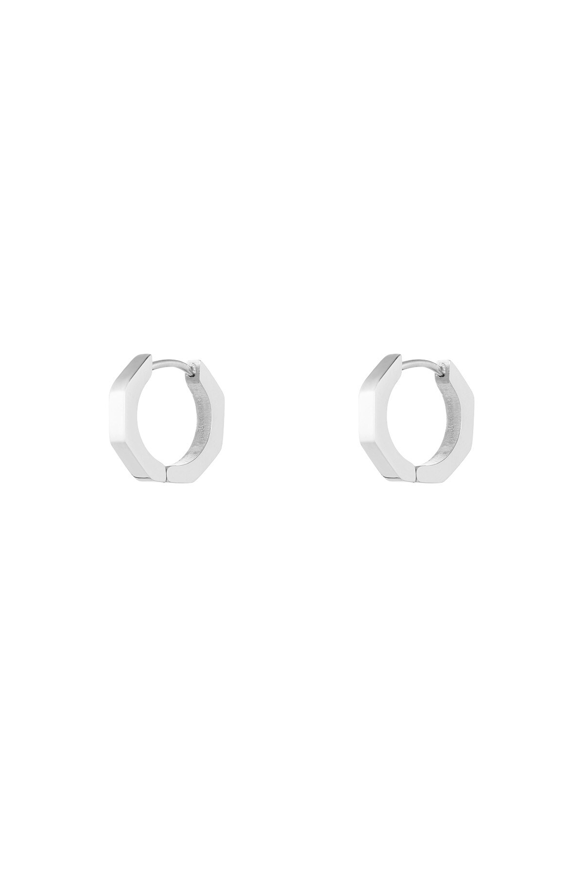 Classic round earrings small - Silver color h5 