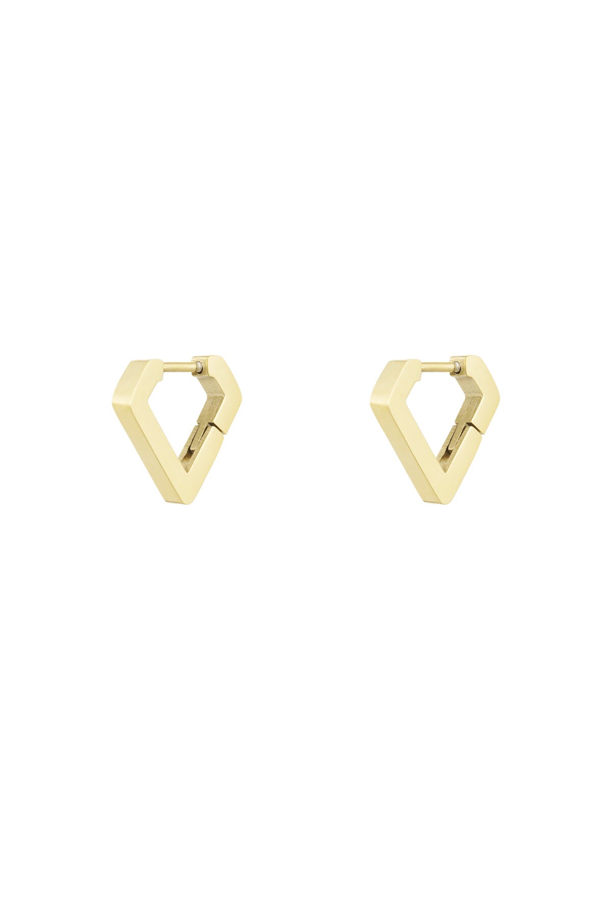 Diamond shape earrings small - Gold color h5 