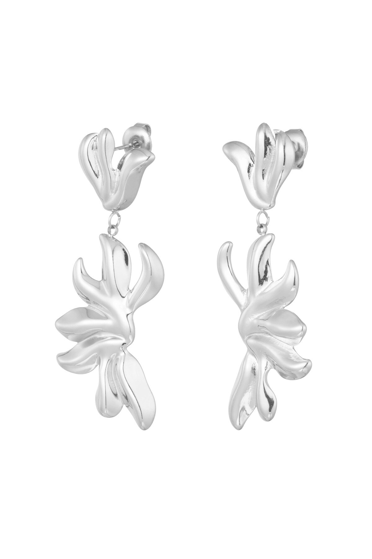 Flowy earrings - Silver color h5 