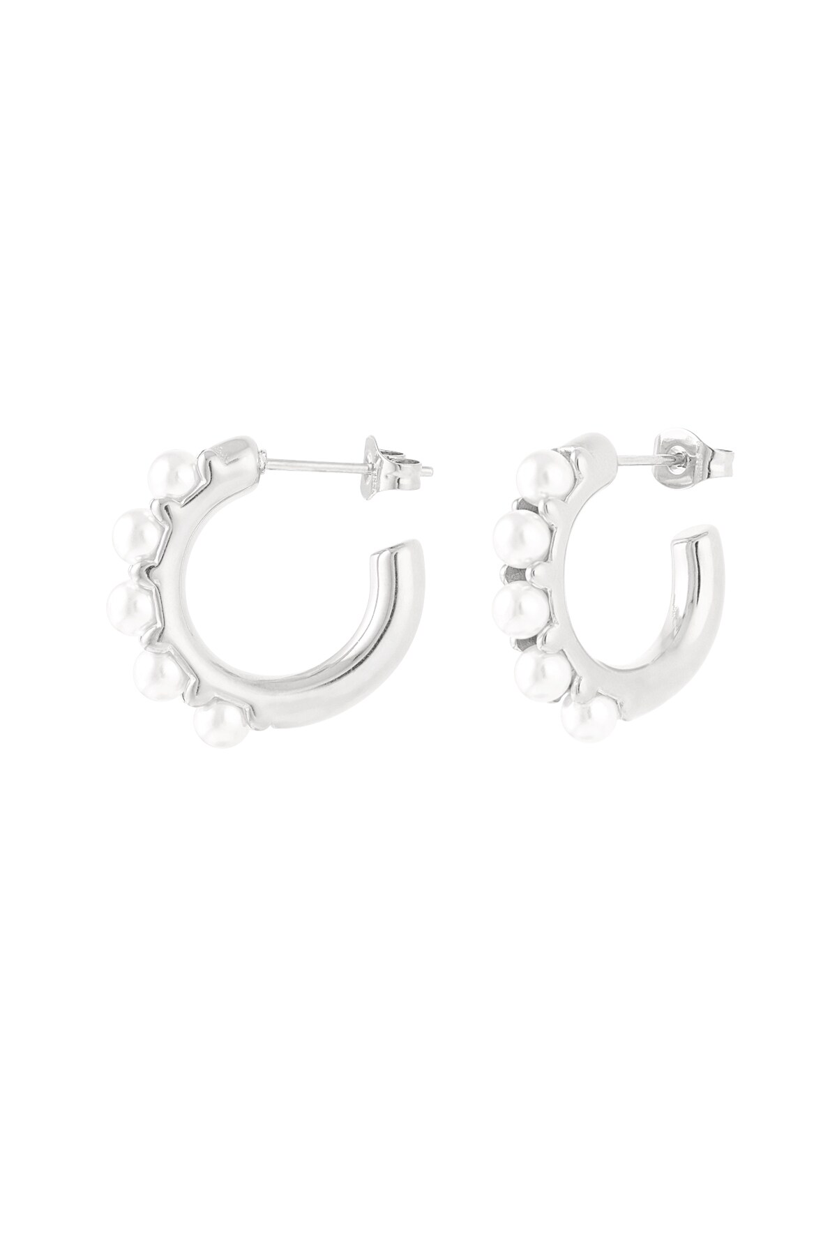 Earrings pearl pureness - Silver color h5 