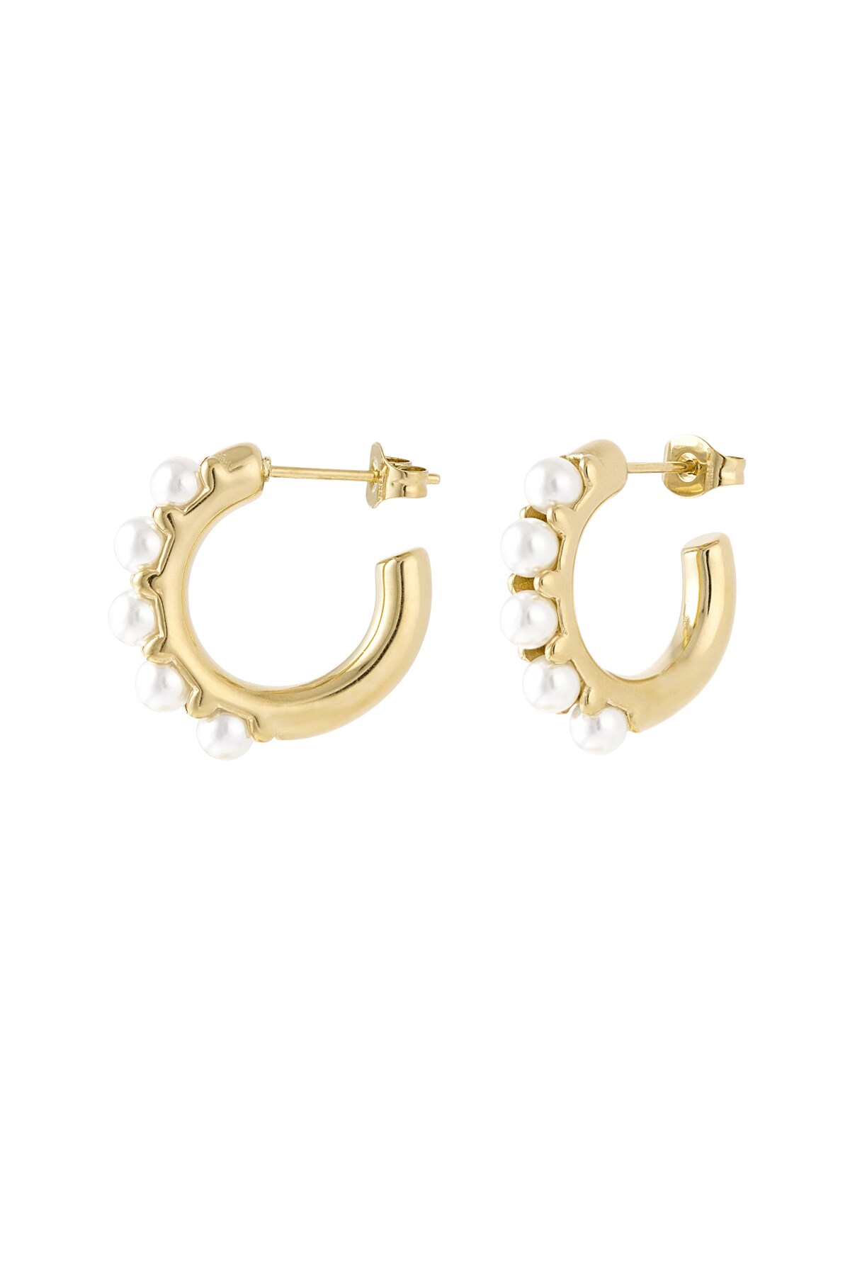 Earrings pearl pureness - Gold color h5 