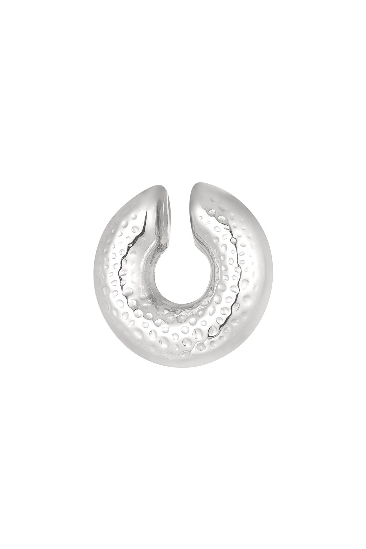 Ear cuff structured pattern - Silver color h5 