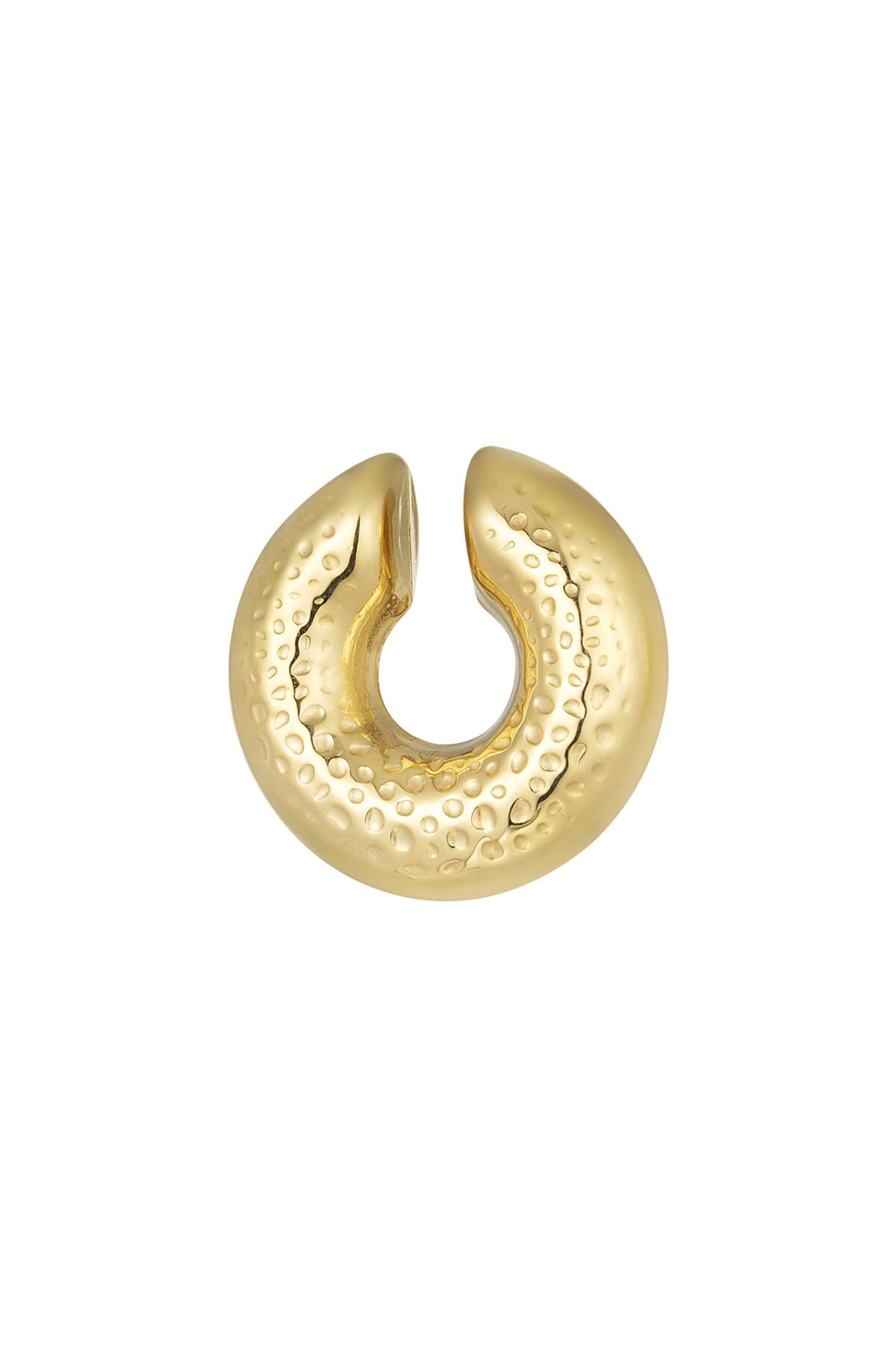 Ear cuff structured pattern - Gold color h5 