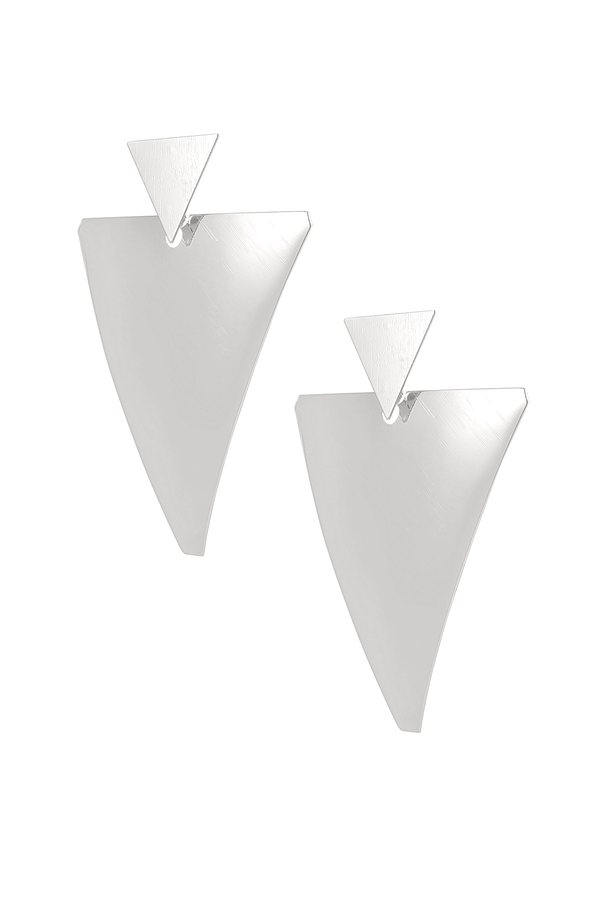 Double triangle earrings - Silver Color color h5 