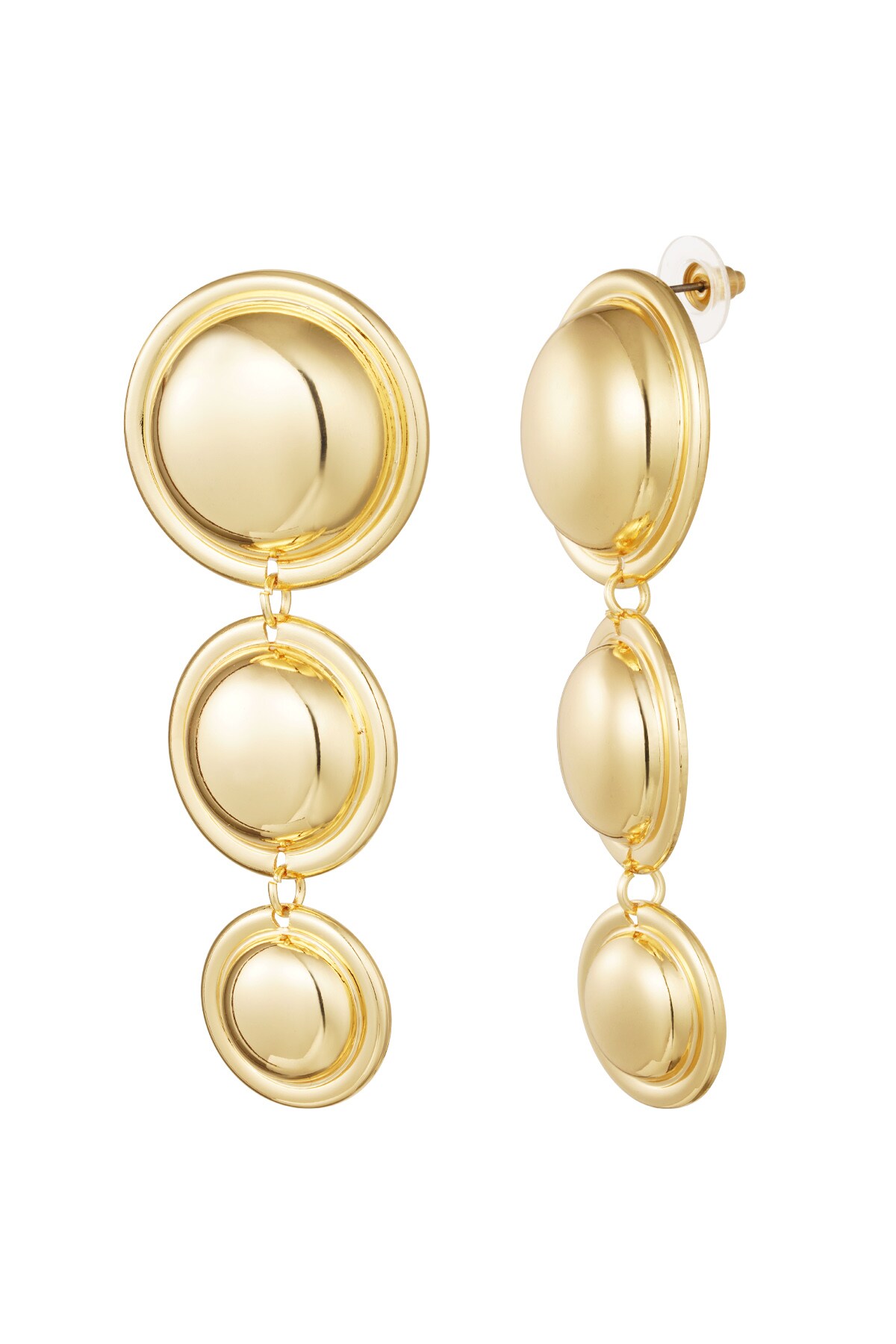 Earrings three dots - Gold color h5 