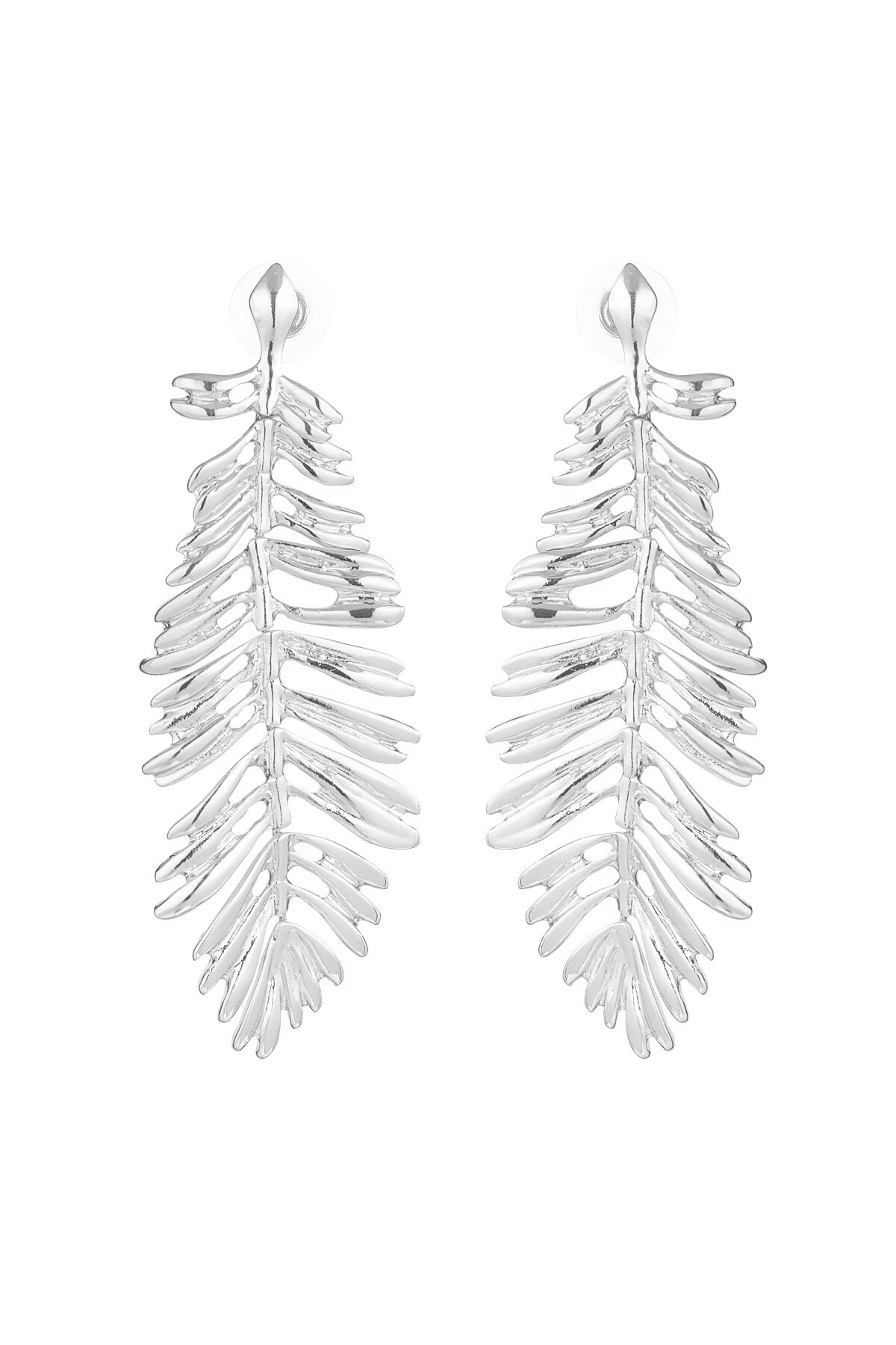 Feather earrings - Silver color h5 