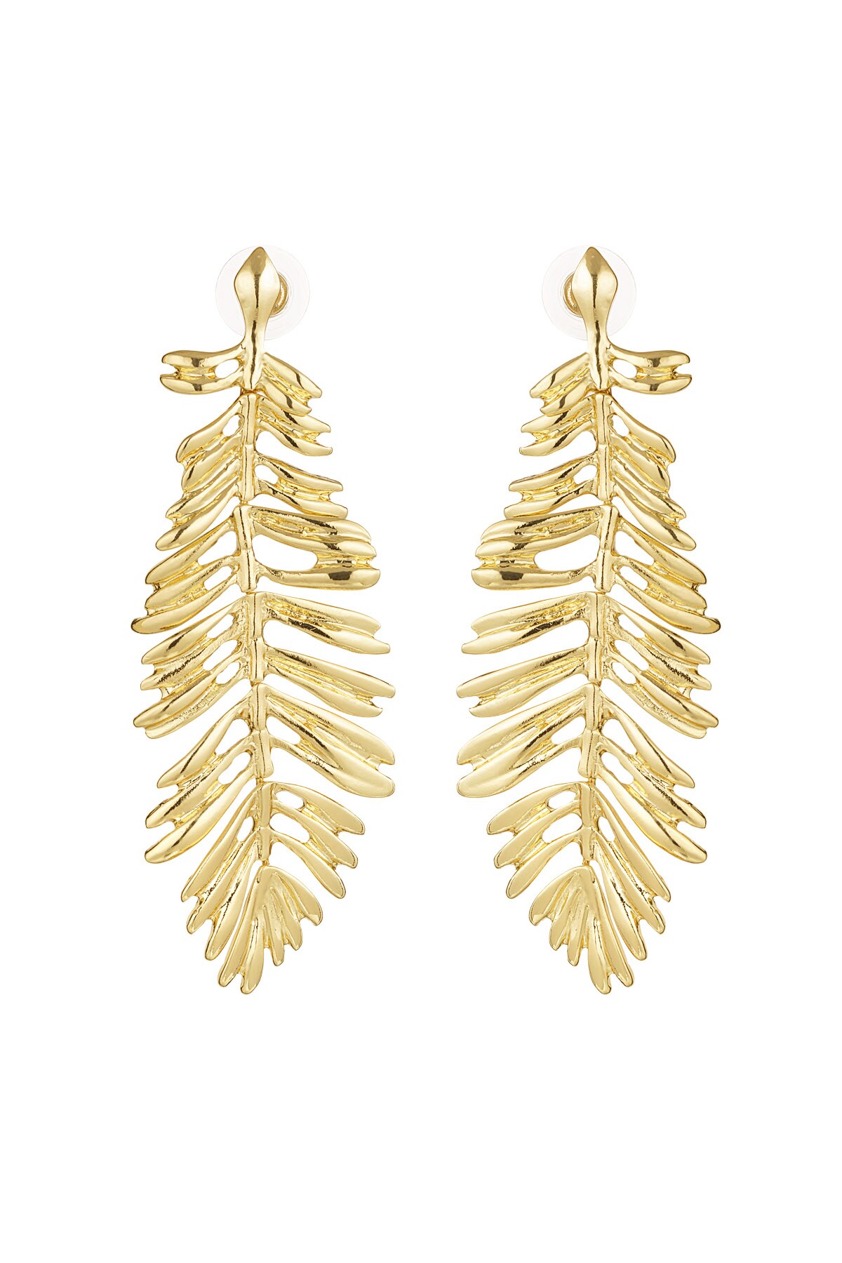 Feather earrings - Gold color h5 