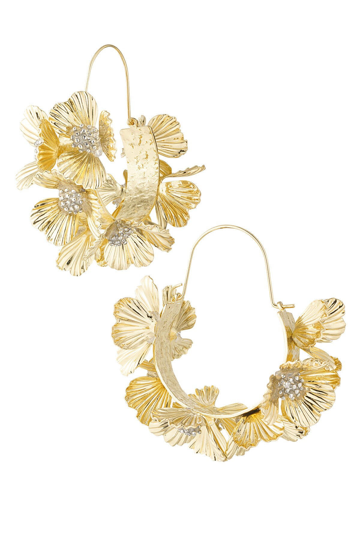 Earrings flower glow - Gold color h5 