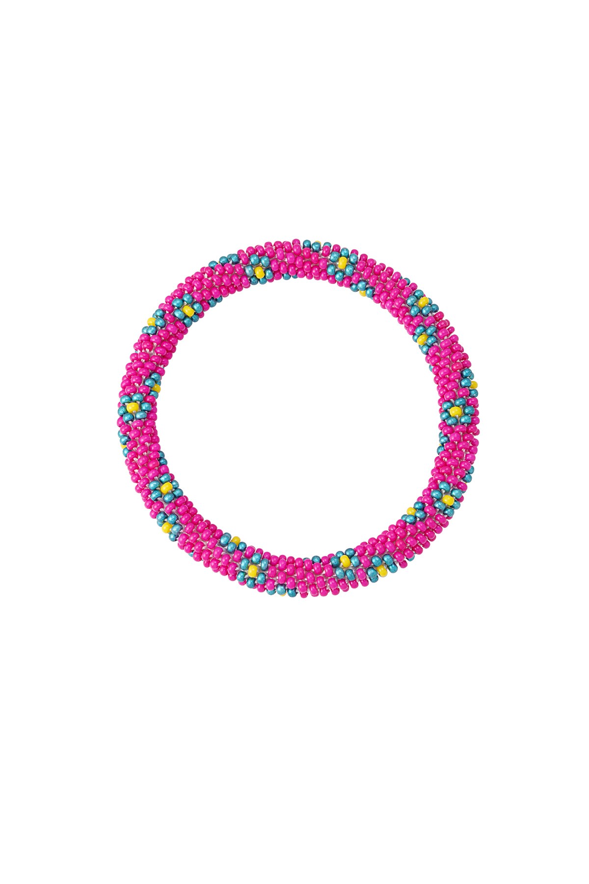 Bead bracelet figure - fuchsia 