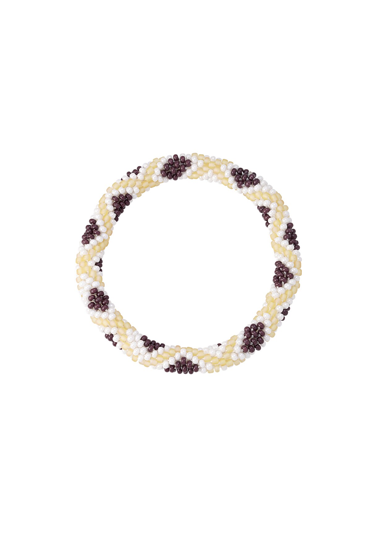 Bead bracelet figure - white/brown 