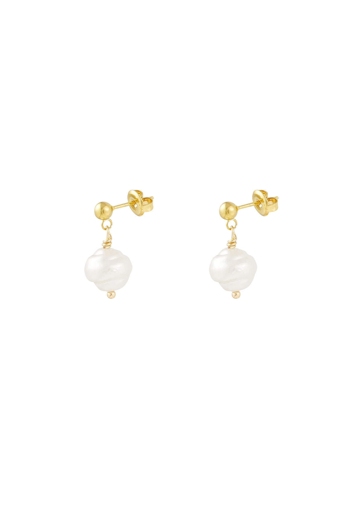 Earrings pearl charm - Gold color h5 