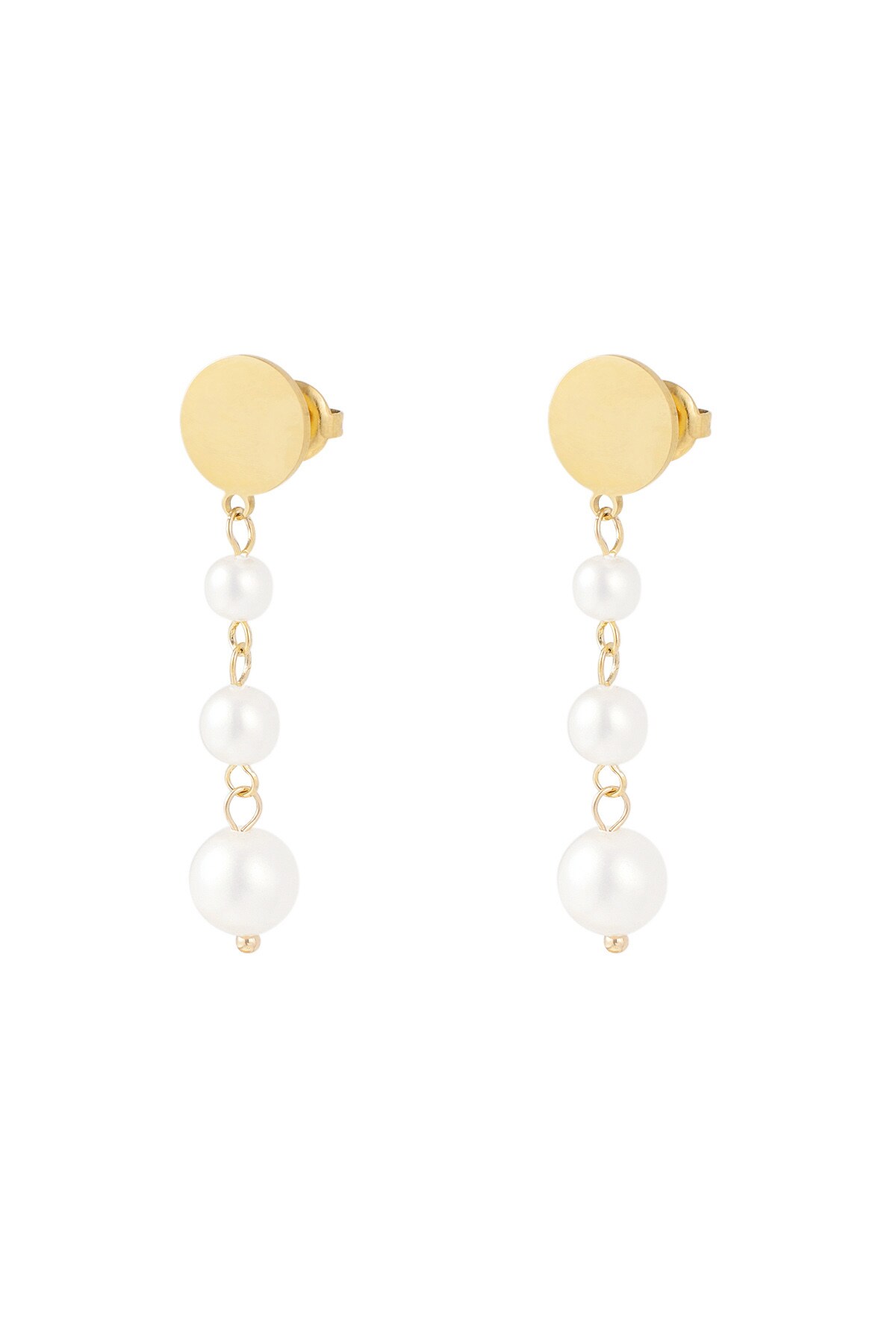 Hang earrings with pearls - Gold color 